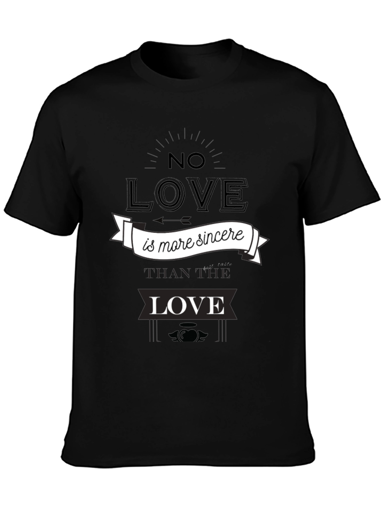 Sincere Love Graphic Tee - Black Cotton T-Shirt