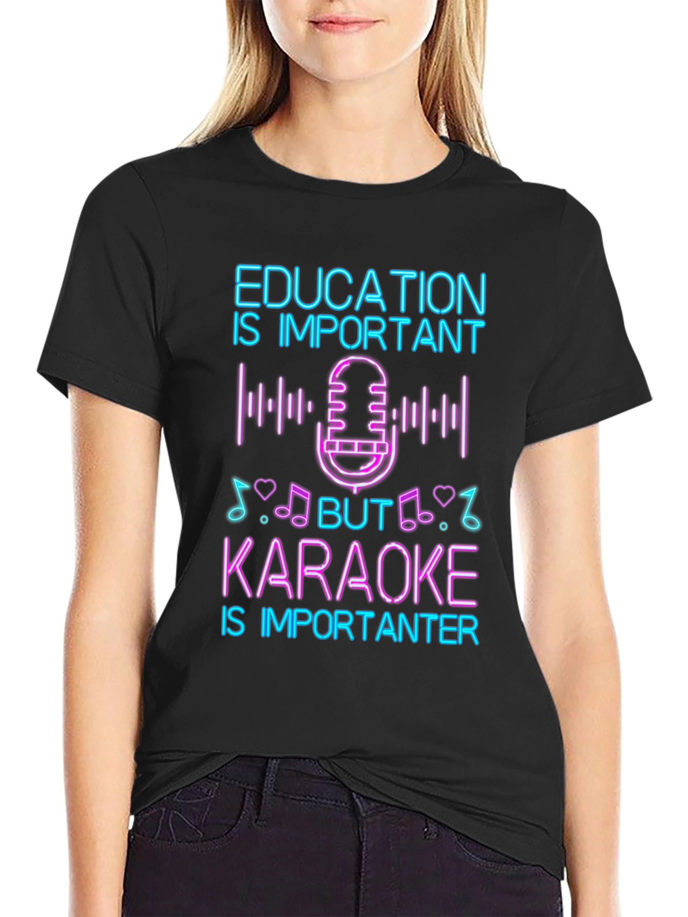 Education vs Karaoke T-Shirt