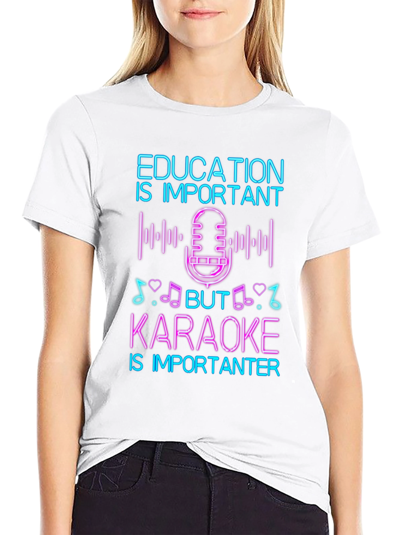 Education vs Karaoke T-Shirt