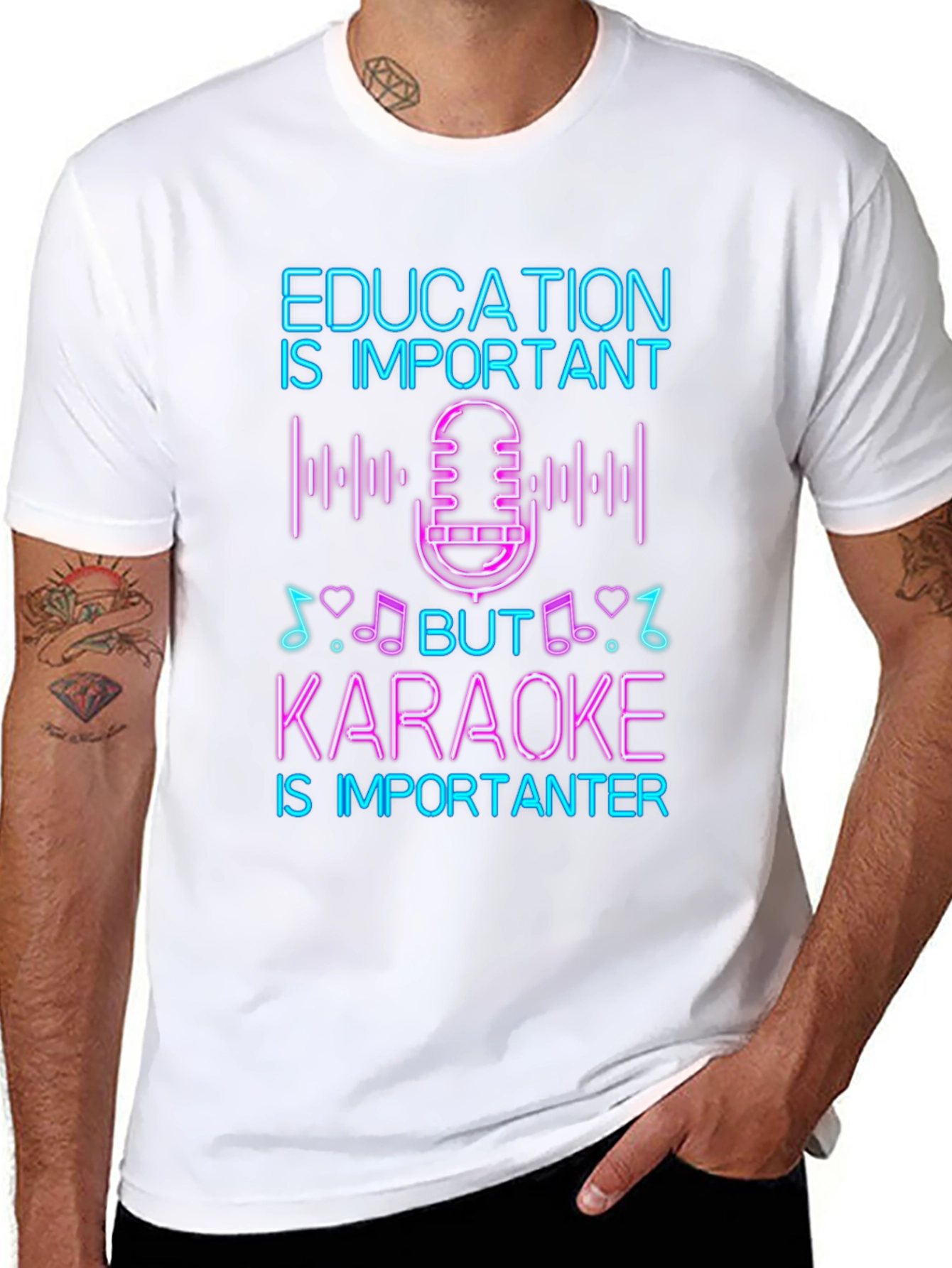Education vs Karaoke T-Shirt