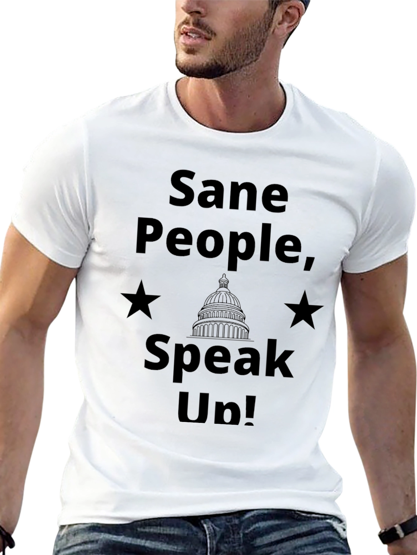 Sane People Speak Up Black Graphic Tee