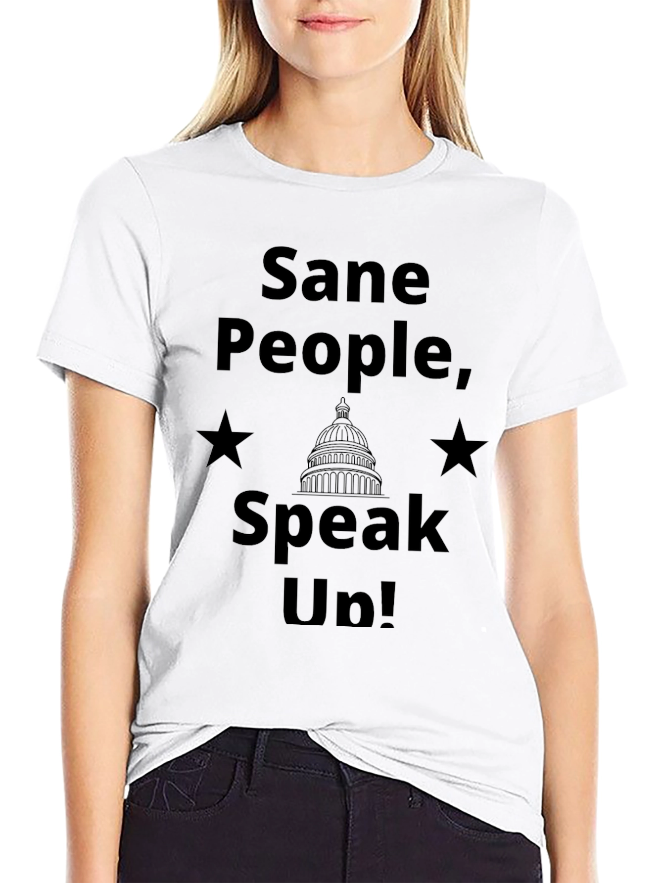 Sane People Speak Up Black Graphic Tee