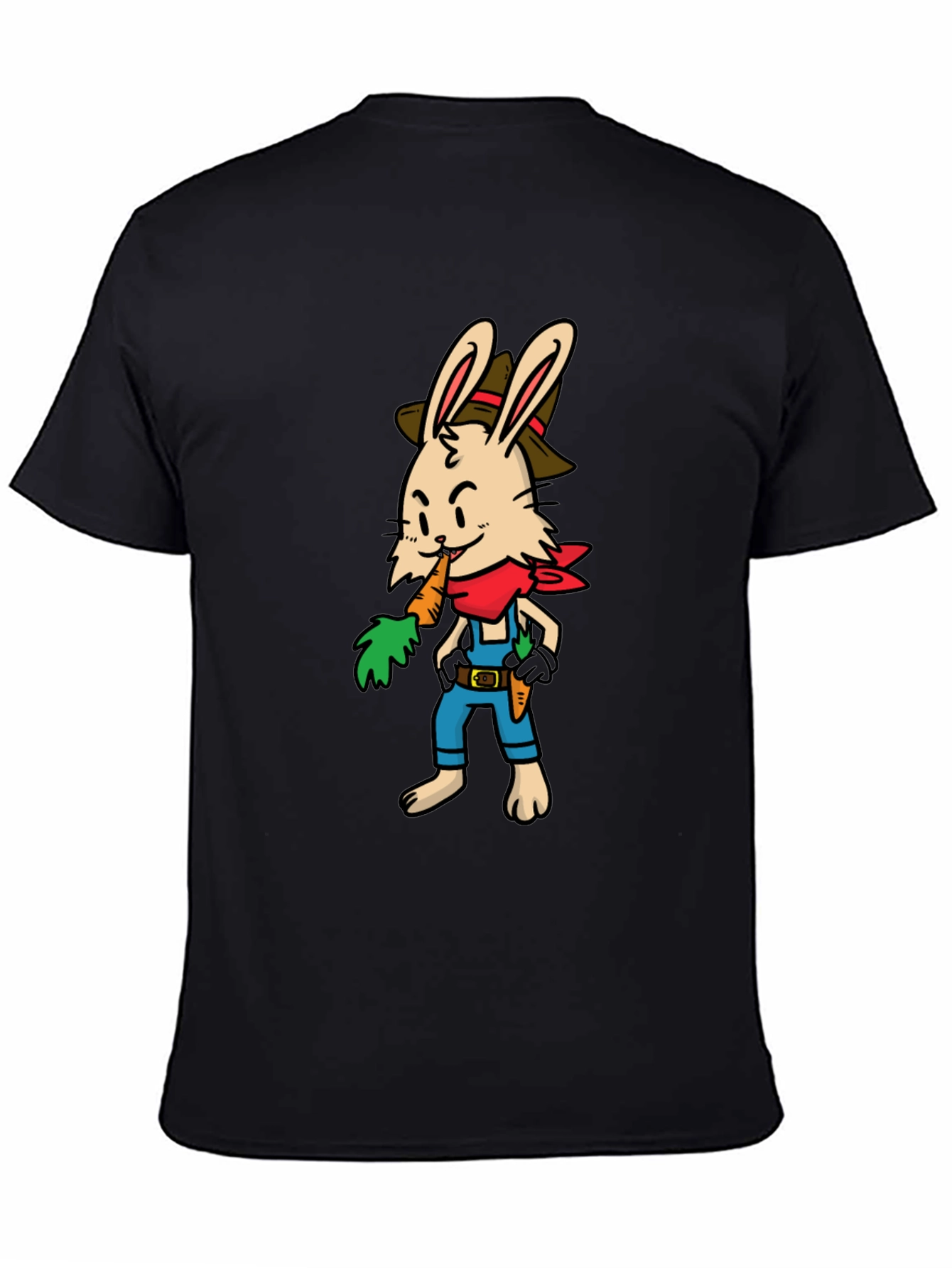 Cartoon Rabbit Farmer Graphic T-Shirt