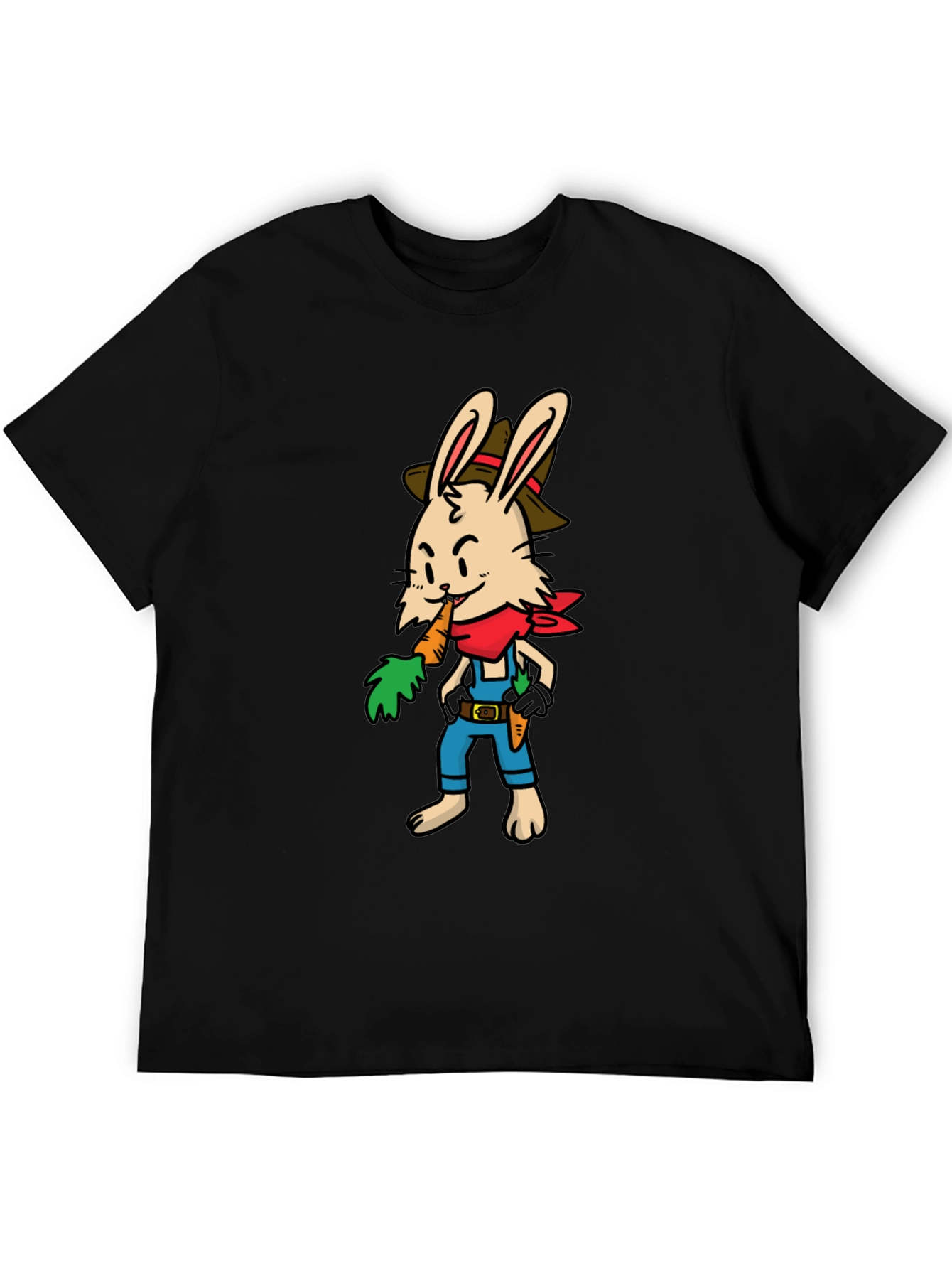 Cartoon Rabbit Farmer Graphic T-Shirt