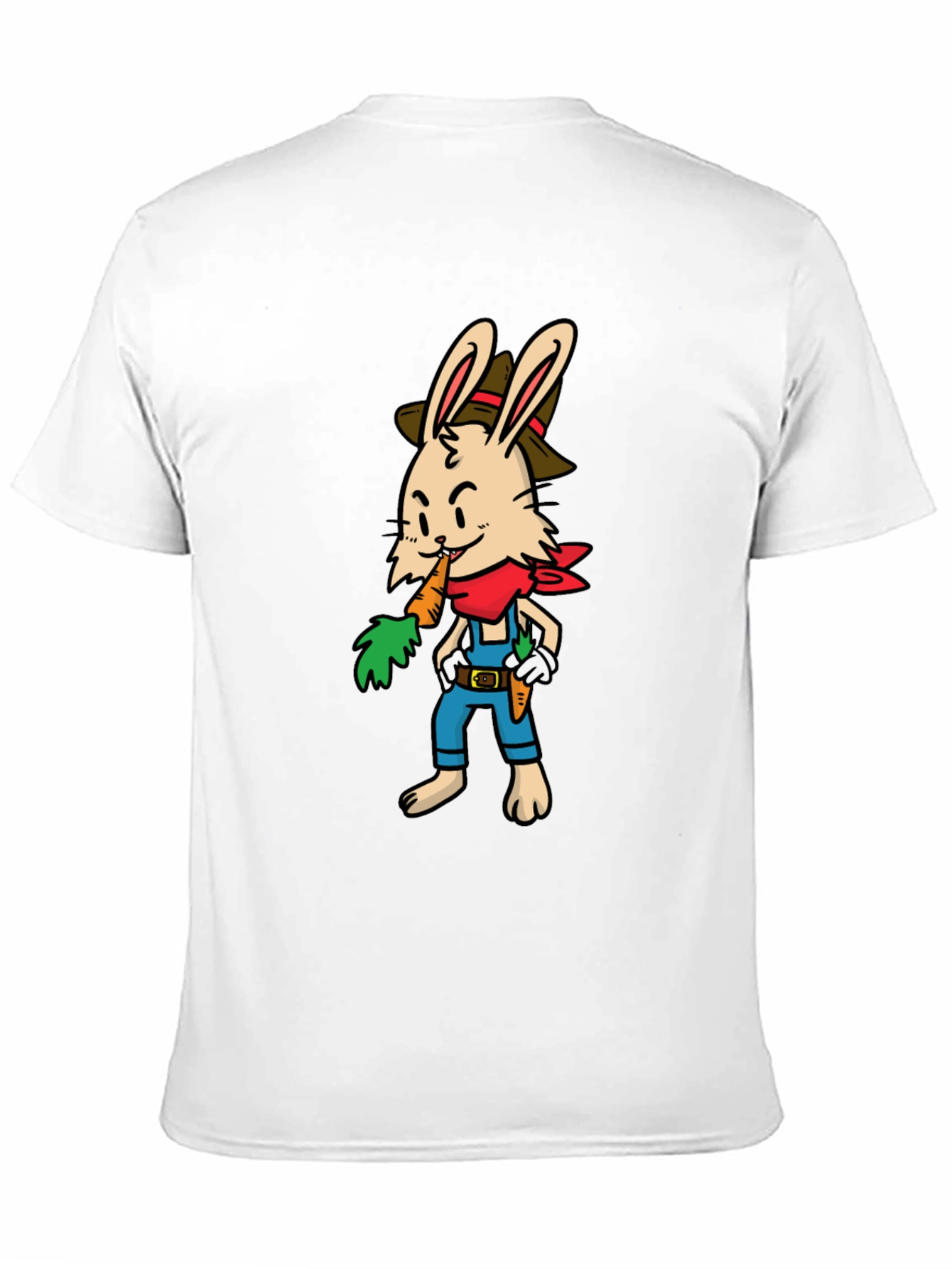 Cartoon Rabbit Farmer Graphic T-Shirt
