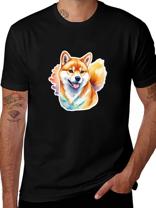 Watercolor Shiba Inu Graphic T-Shirt