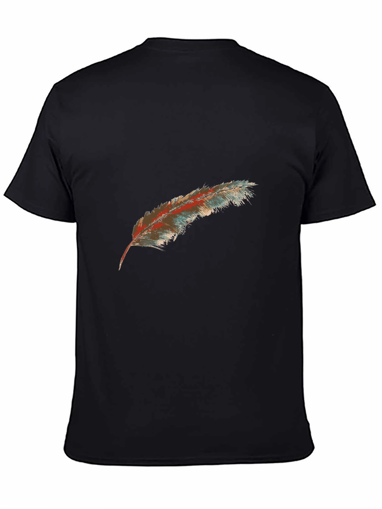 Feather Graphic Tee - Black Casual T-Shirt