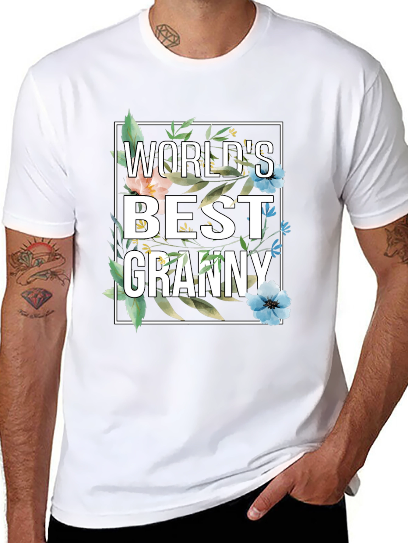 Worlds Best Granny Floral T-Shirt