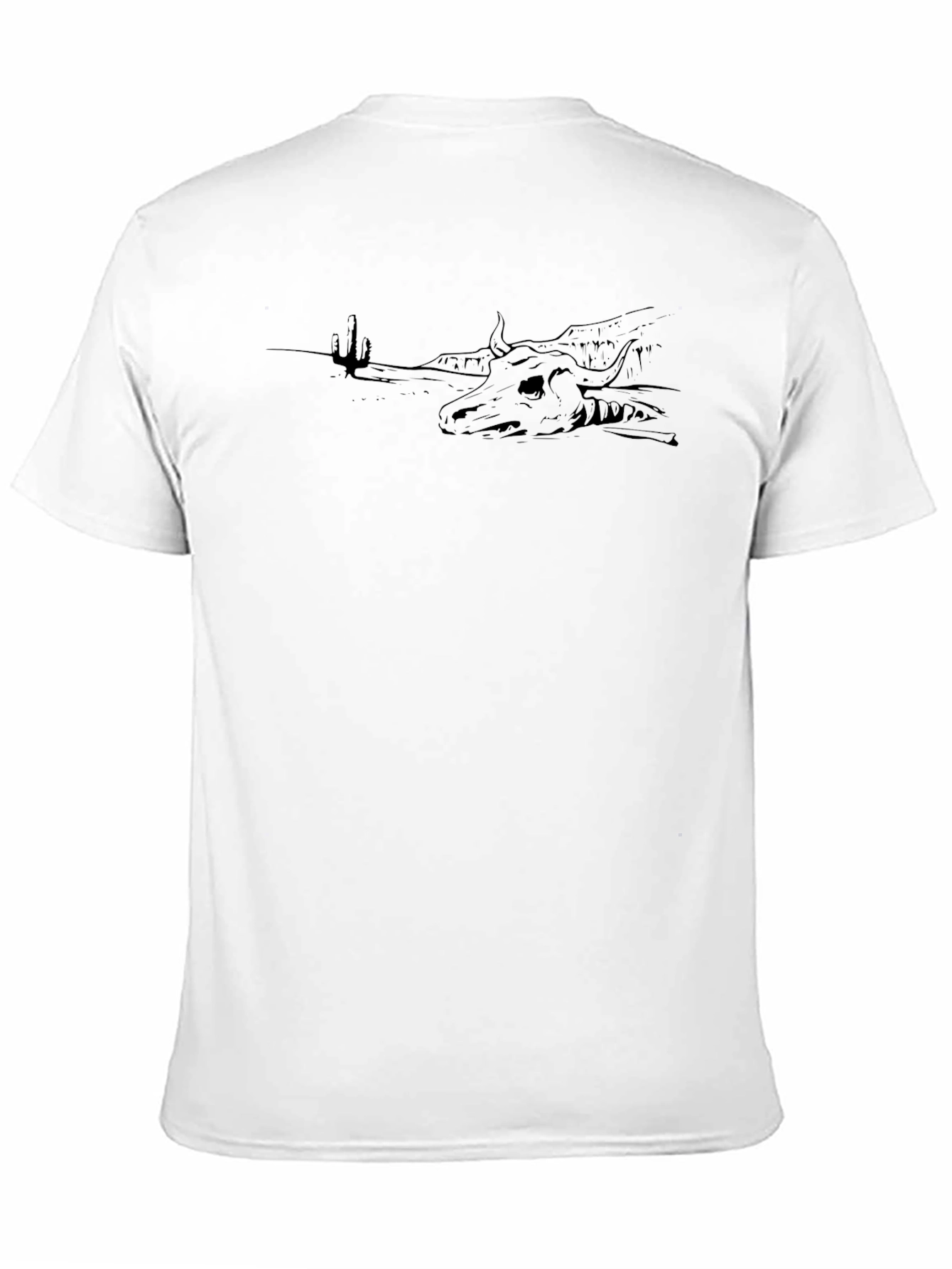 Black Graphic T-Shirt - Desert Skull Design
