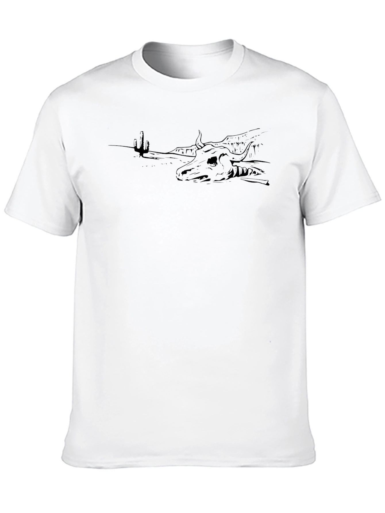 Black Graphic T-Shirt - Desert Skull Design