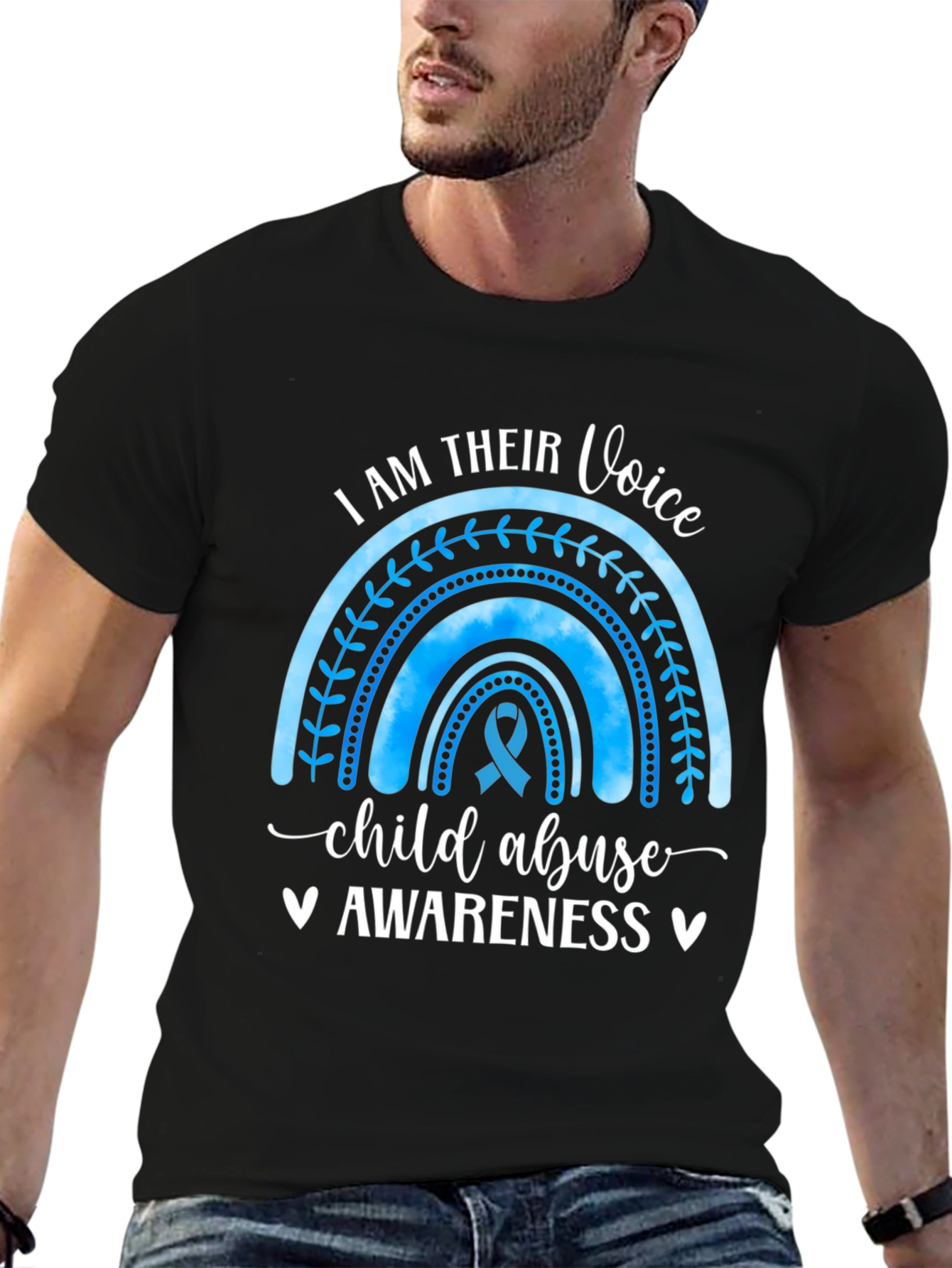 Child Abuse Awareness Rainbow Graphic Tee