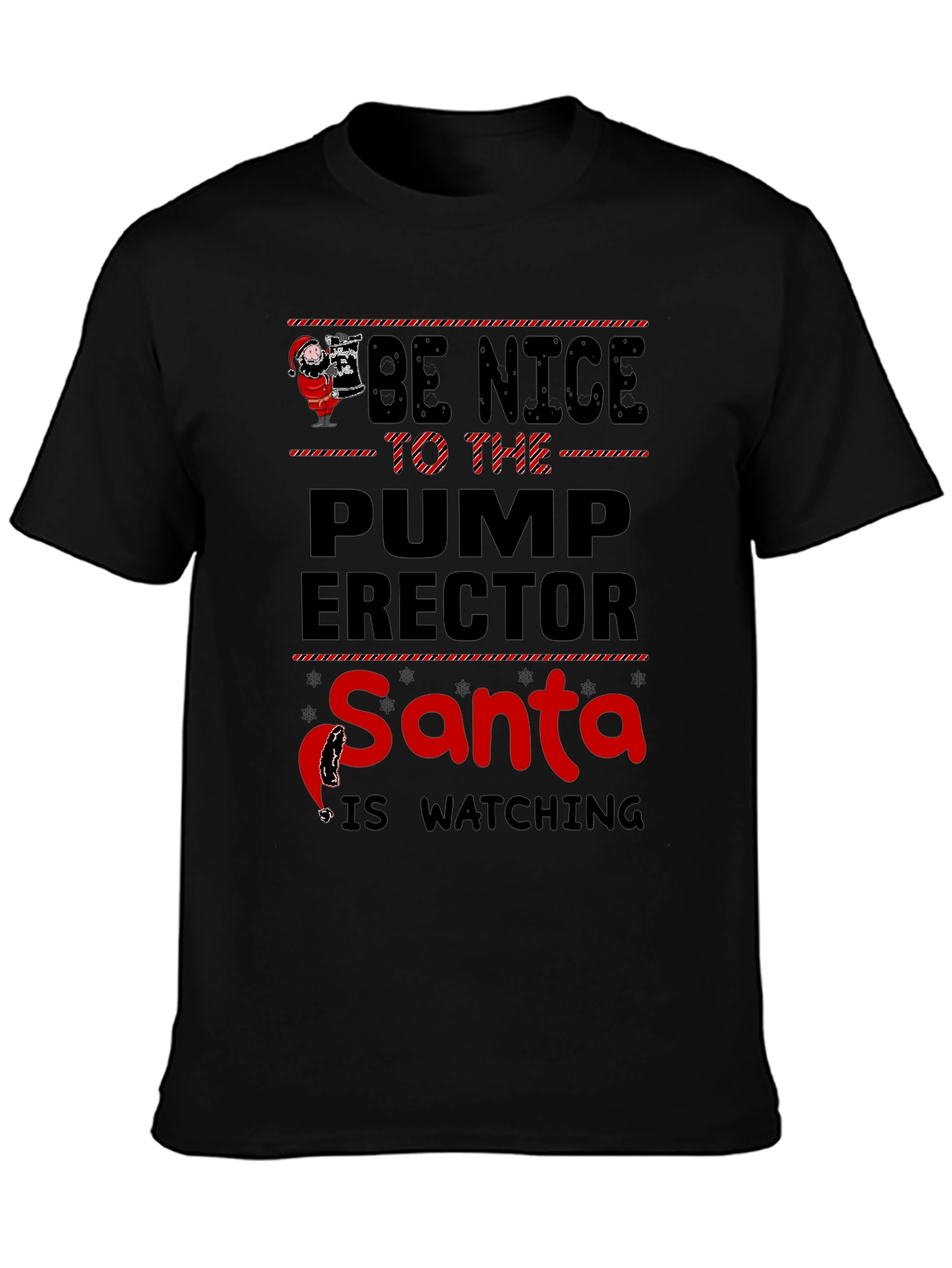 Funny Santa Pump Erector Christmas T-Shirt