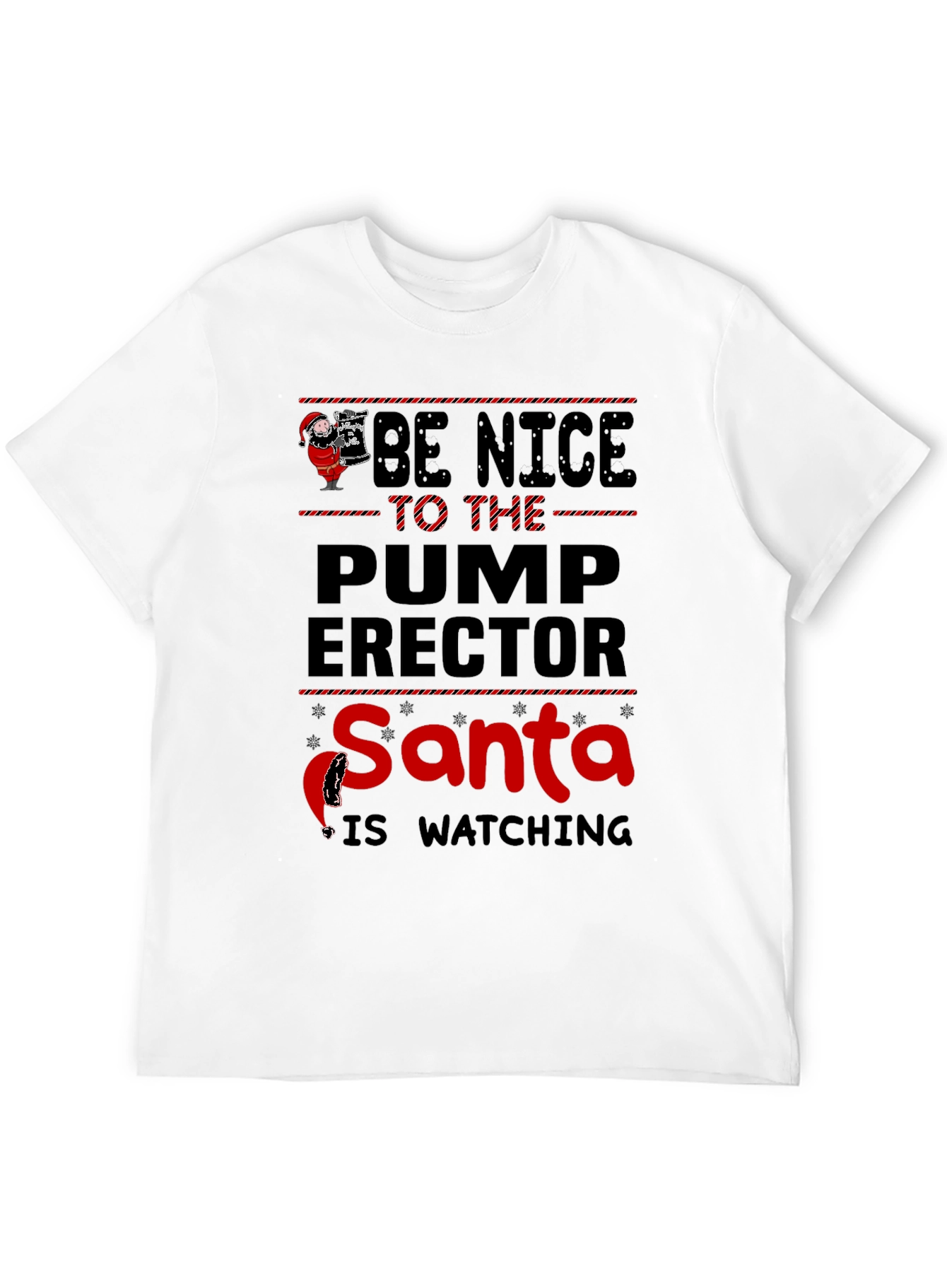 Funny Santa Pump Erector Christmas T-Shirt