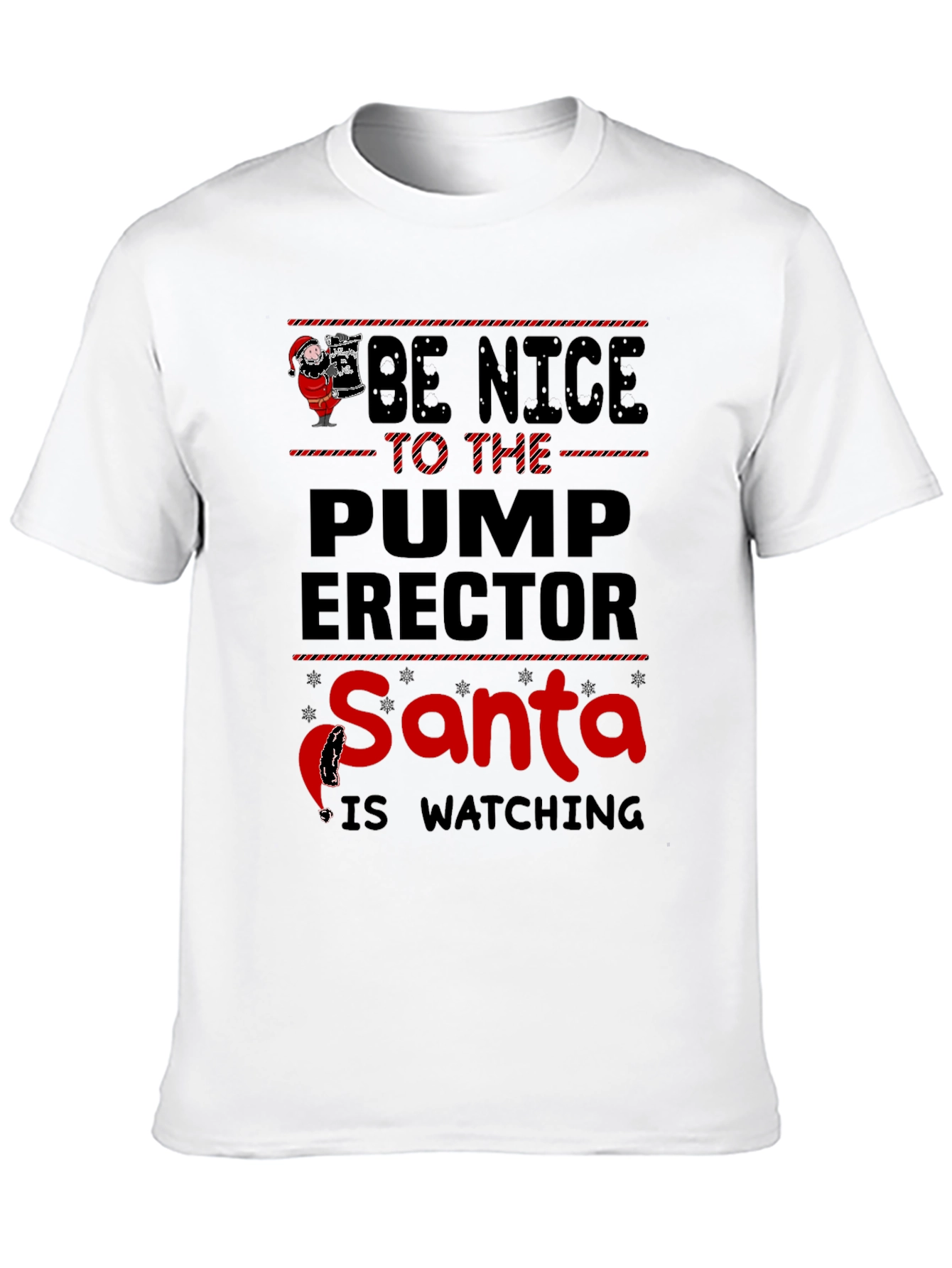 Funny Santa Pump Erector Christmas T-Shirt