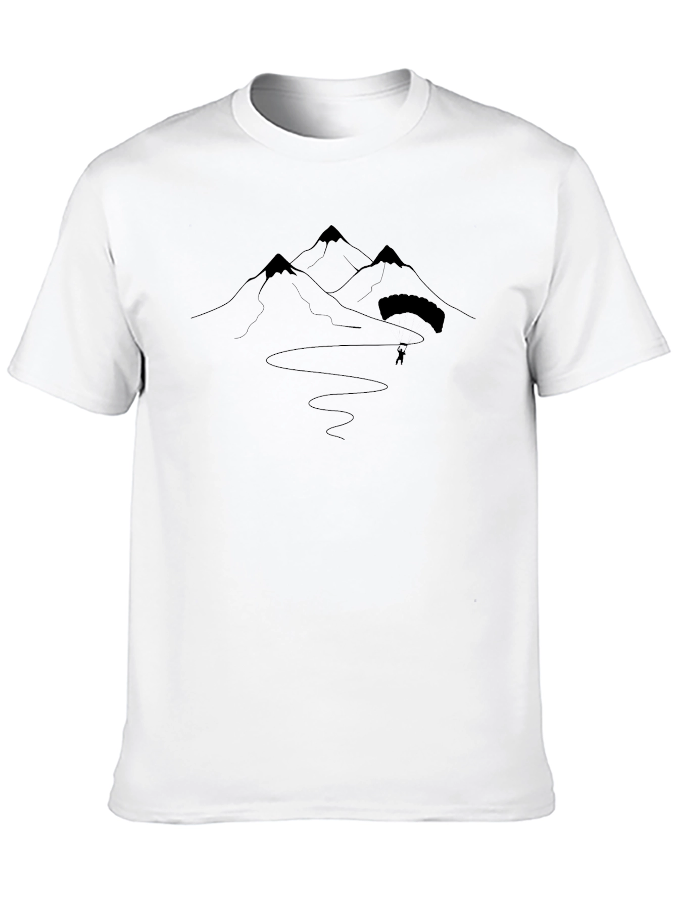 Mountain Paragliding Graphic Tee - Black