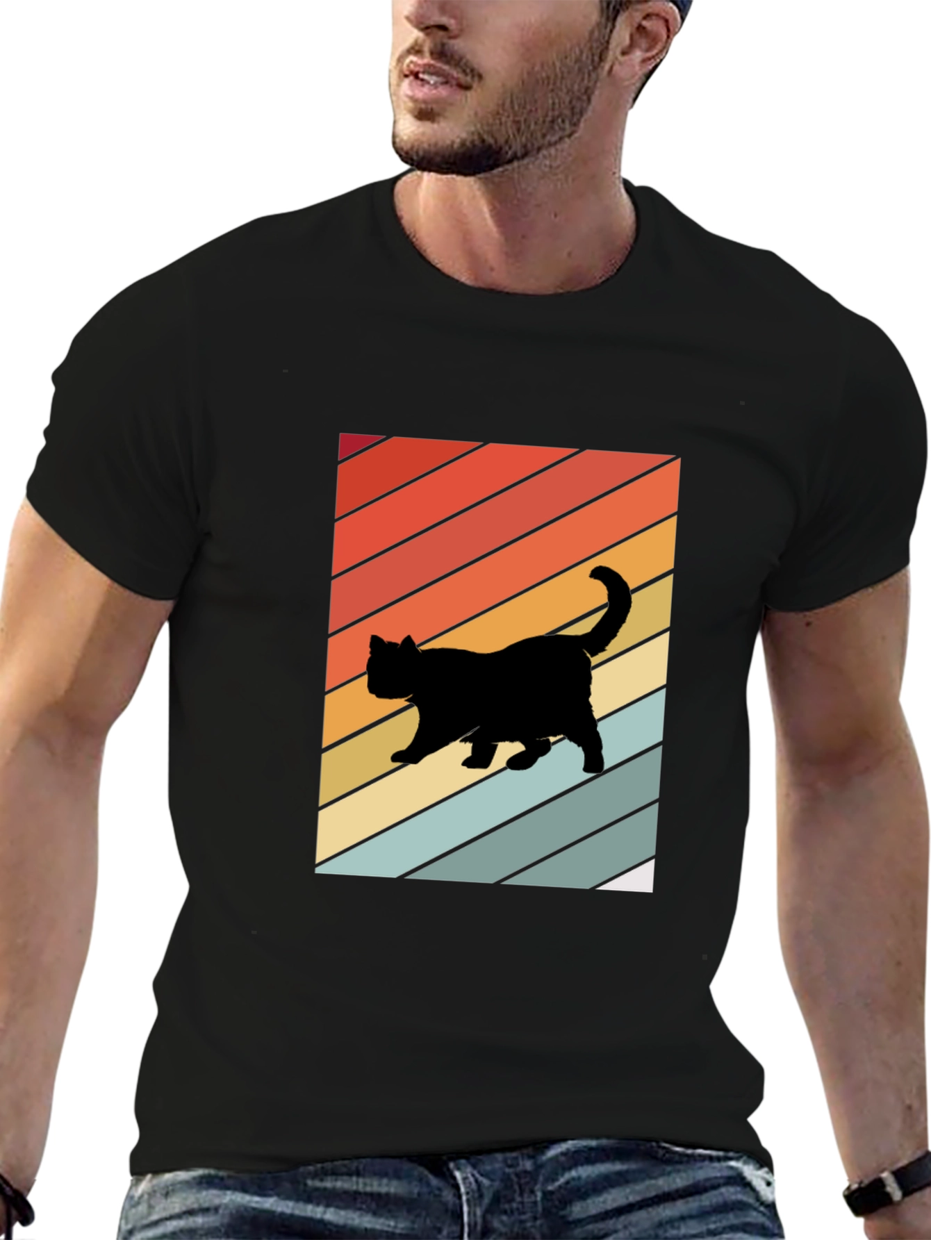 Retro Cat Silhouette T-Shirt