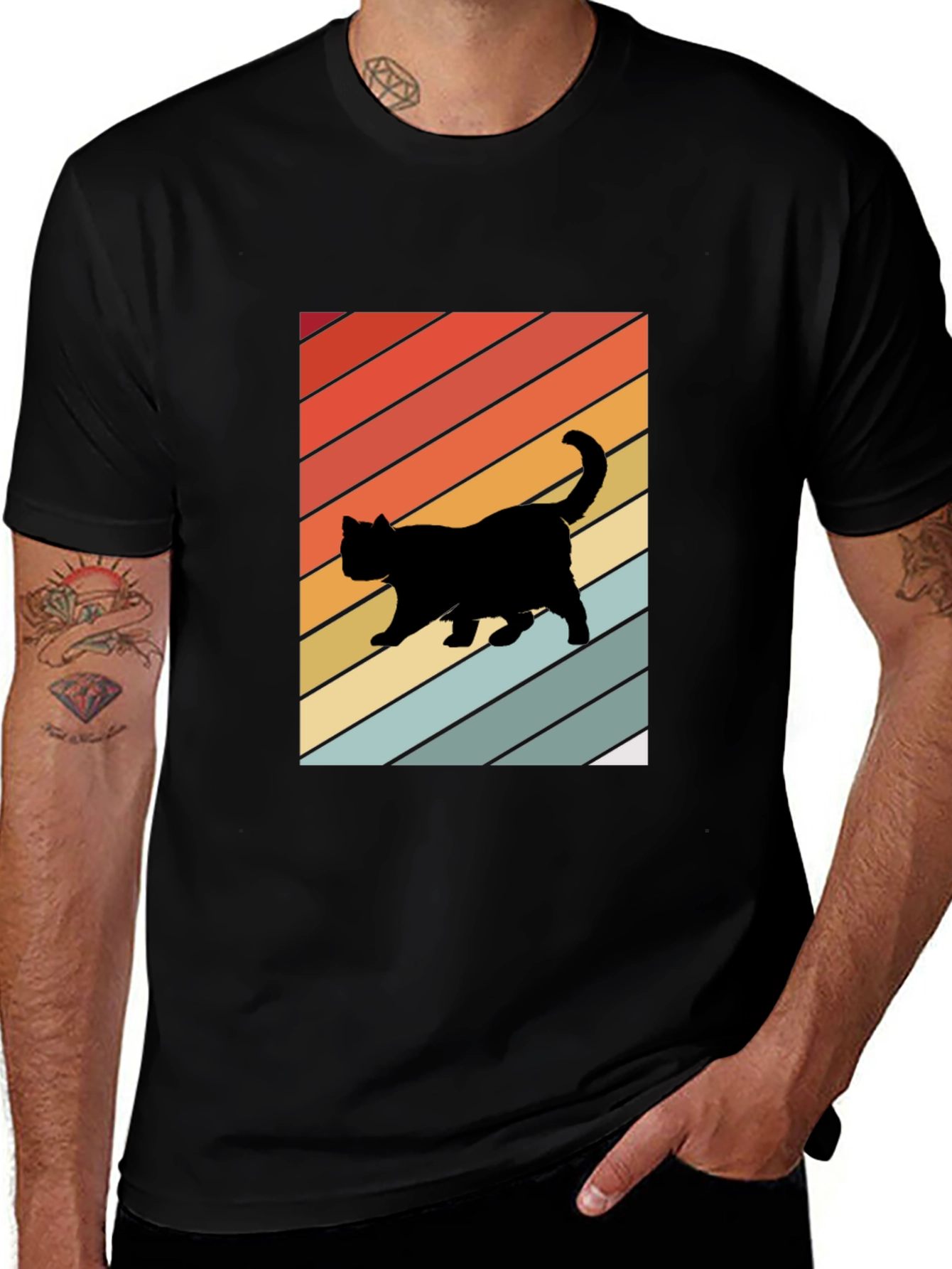 Retro Cat Silhouette T-Shirt