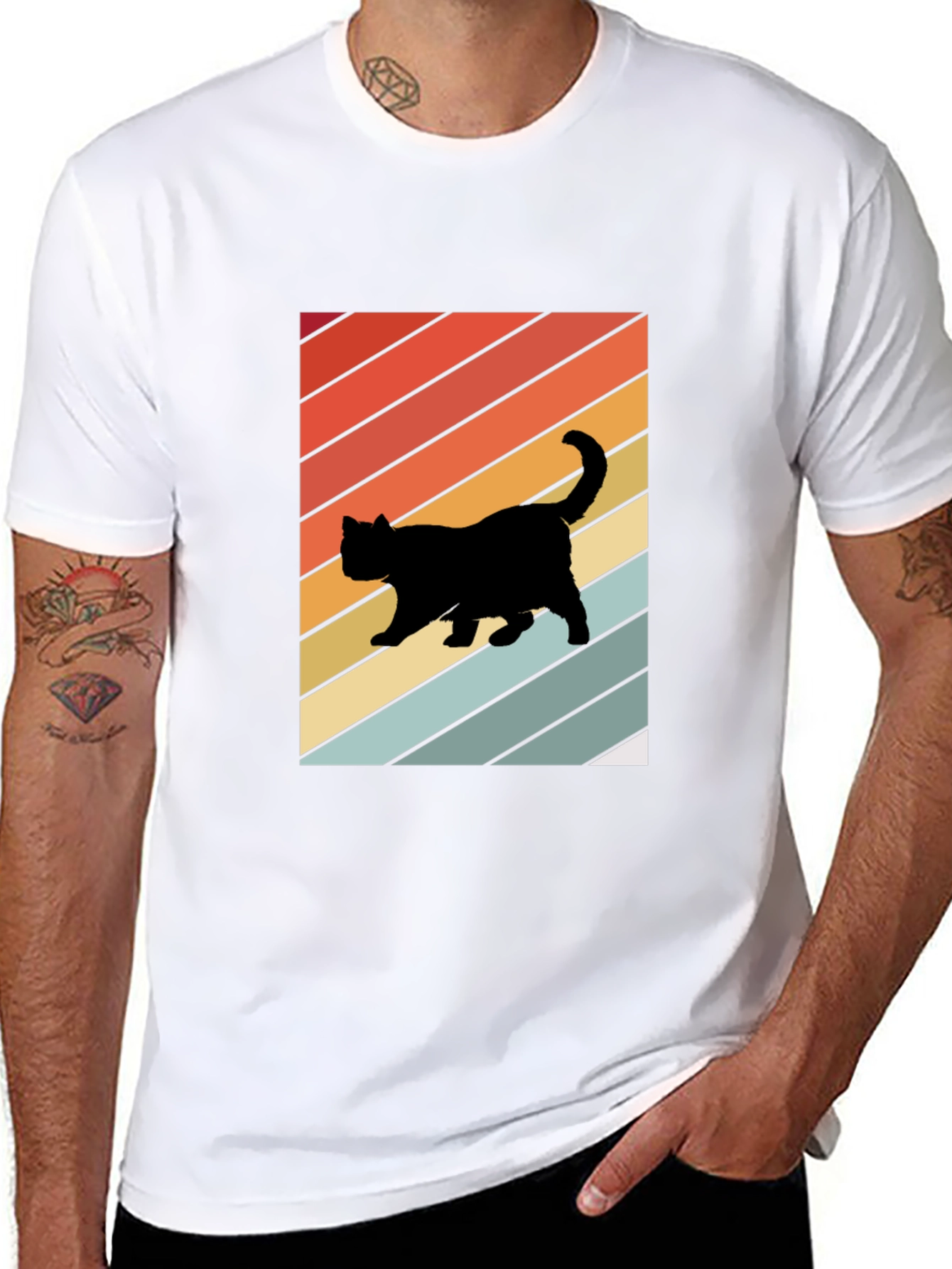Retro Cat Silhouette T-Shirt
