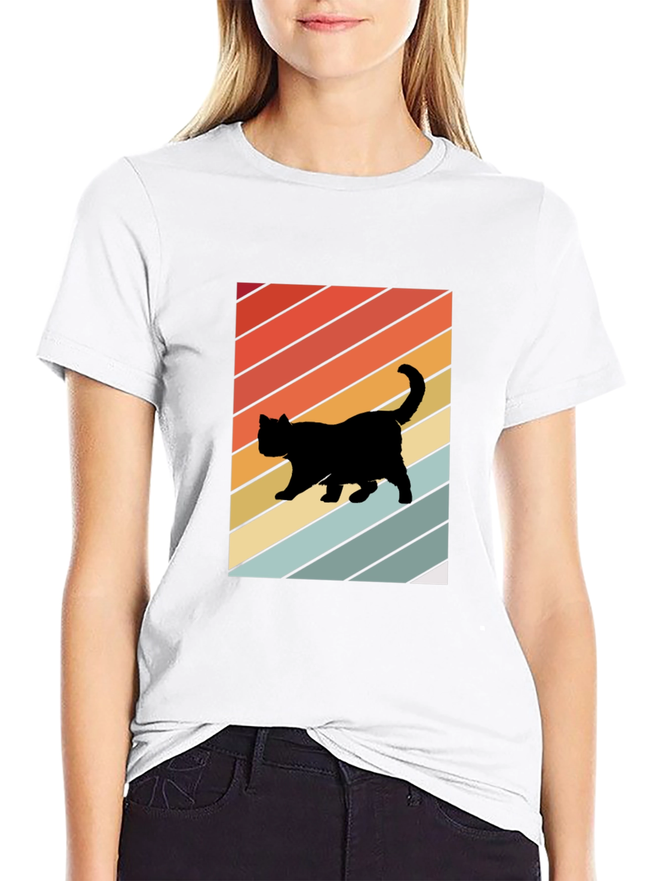 Retro Cat Silhouette T-Shirt