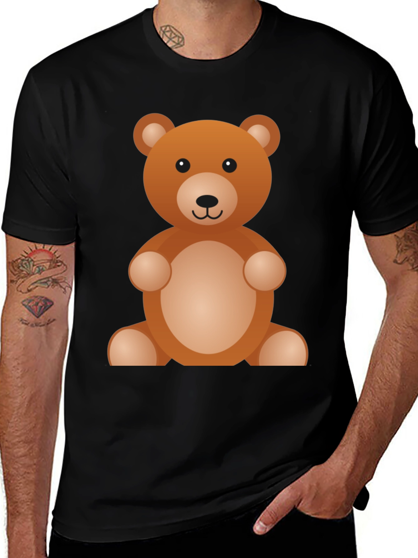 Cute Teddy Bear Graphic T-Shirt - Soft Cotton Blend