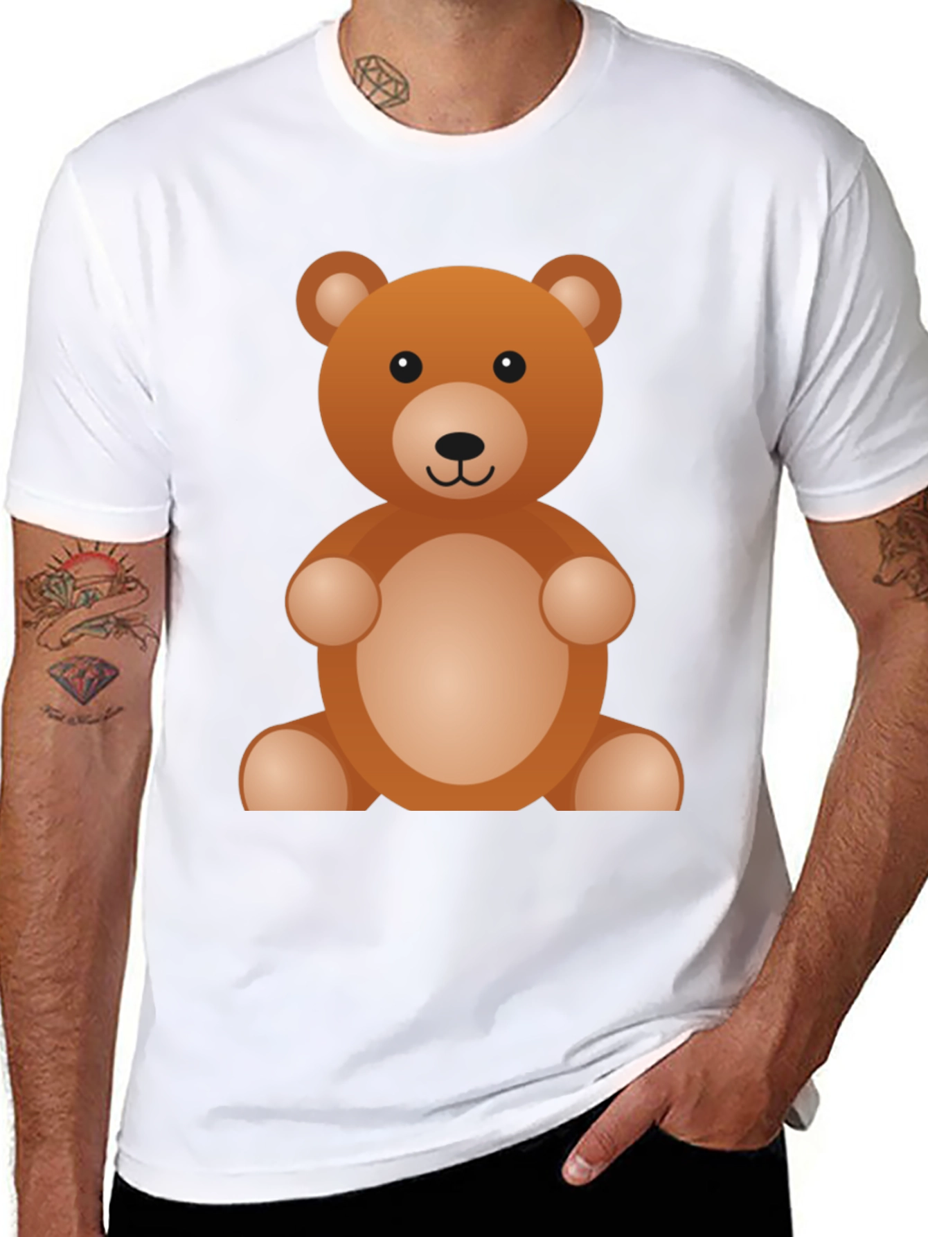 Cute Teddy Bear Graphic T-Shirt - Soft Cotton Blend