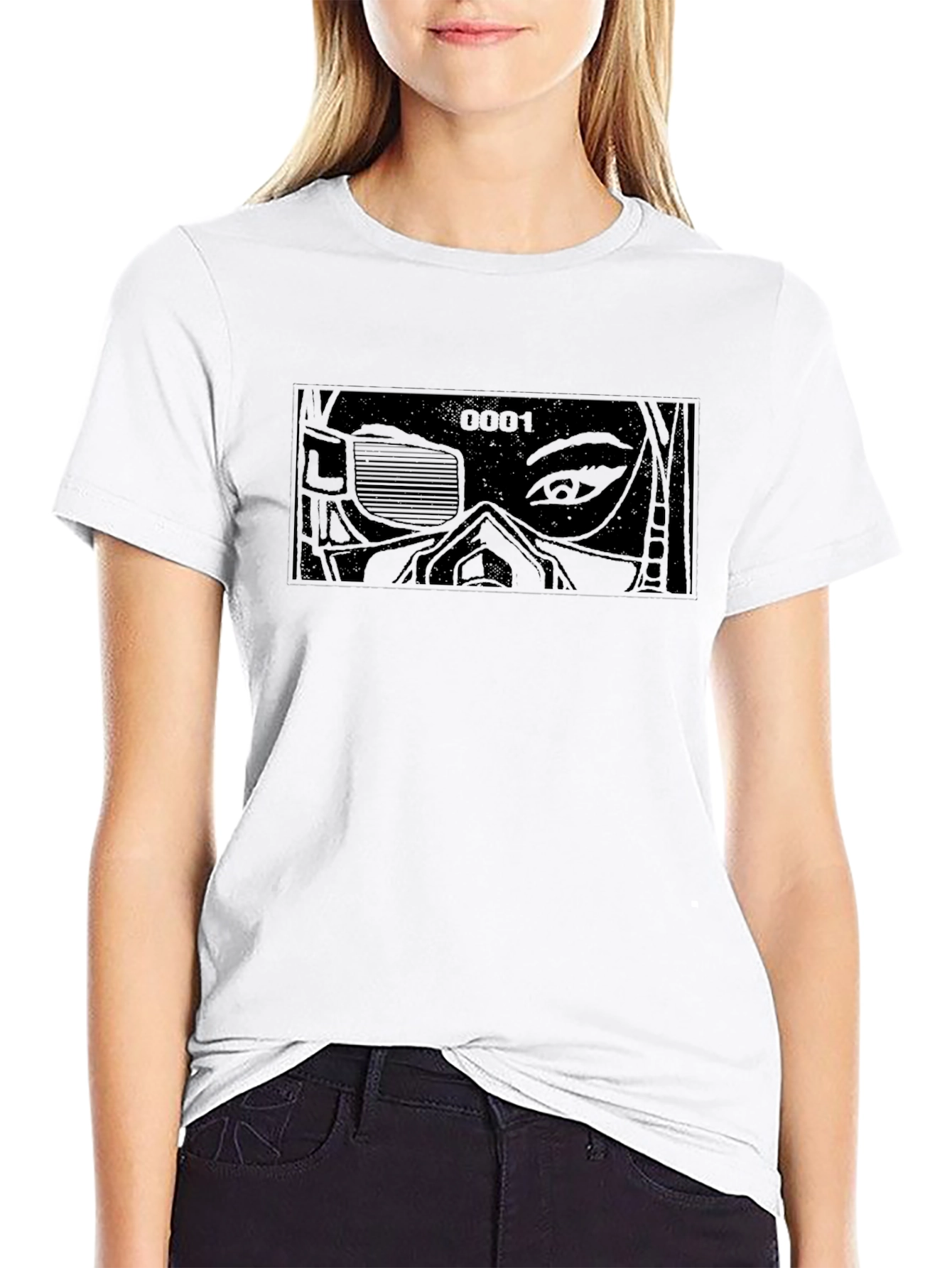Cyberpunk Manga Graphic T-Shirt - Black