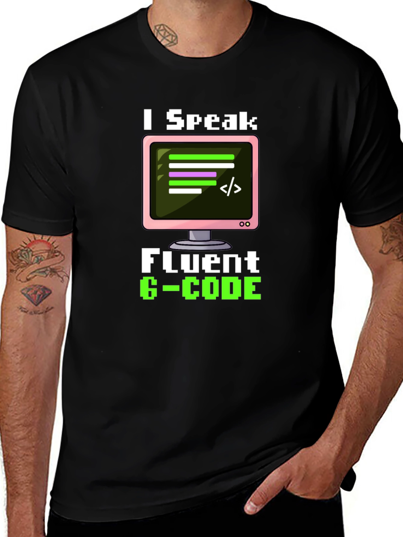 I Speak Fluent G-Code Black T-Shirt