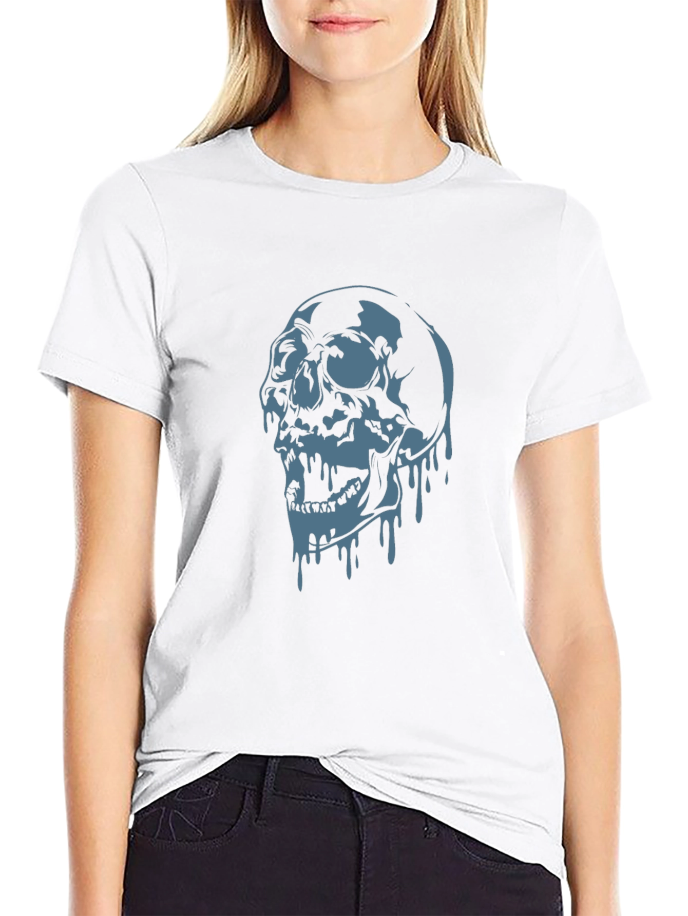 Edgy Skull Graphic T-Shirt - Black
