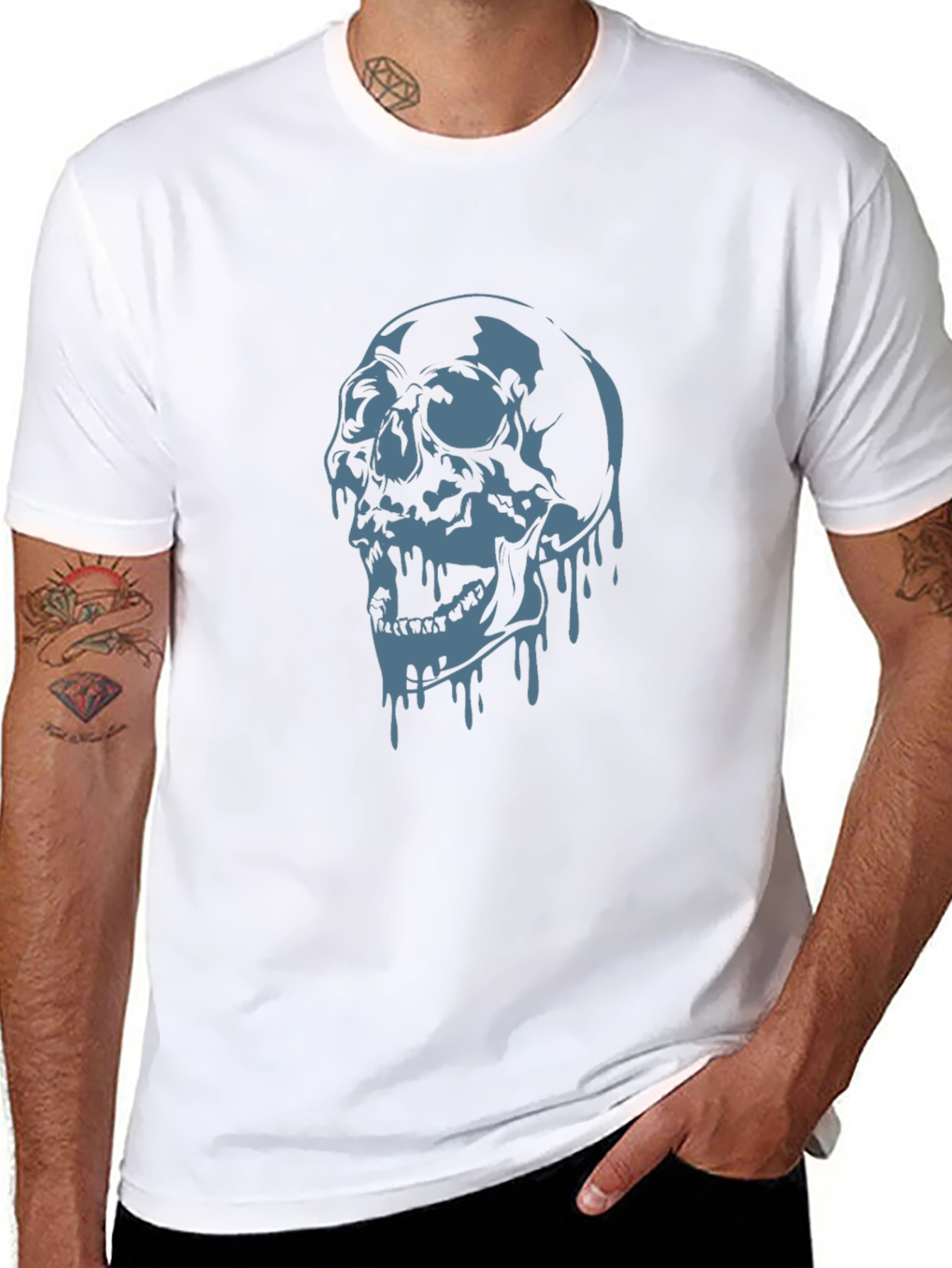 Edgy Skull Graphic T-Shirt - Black