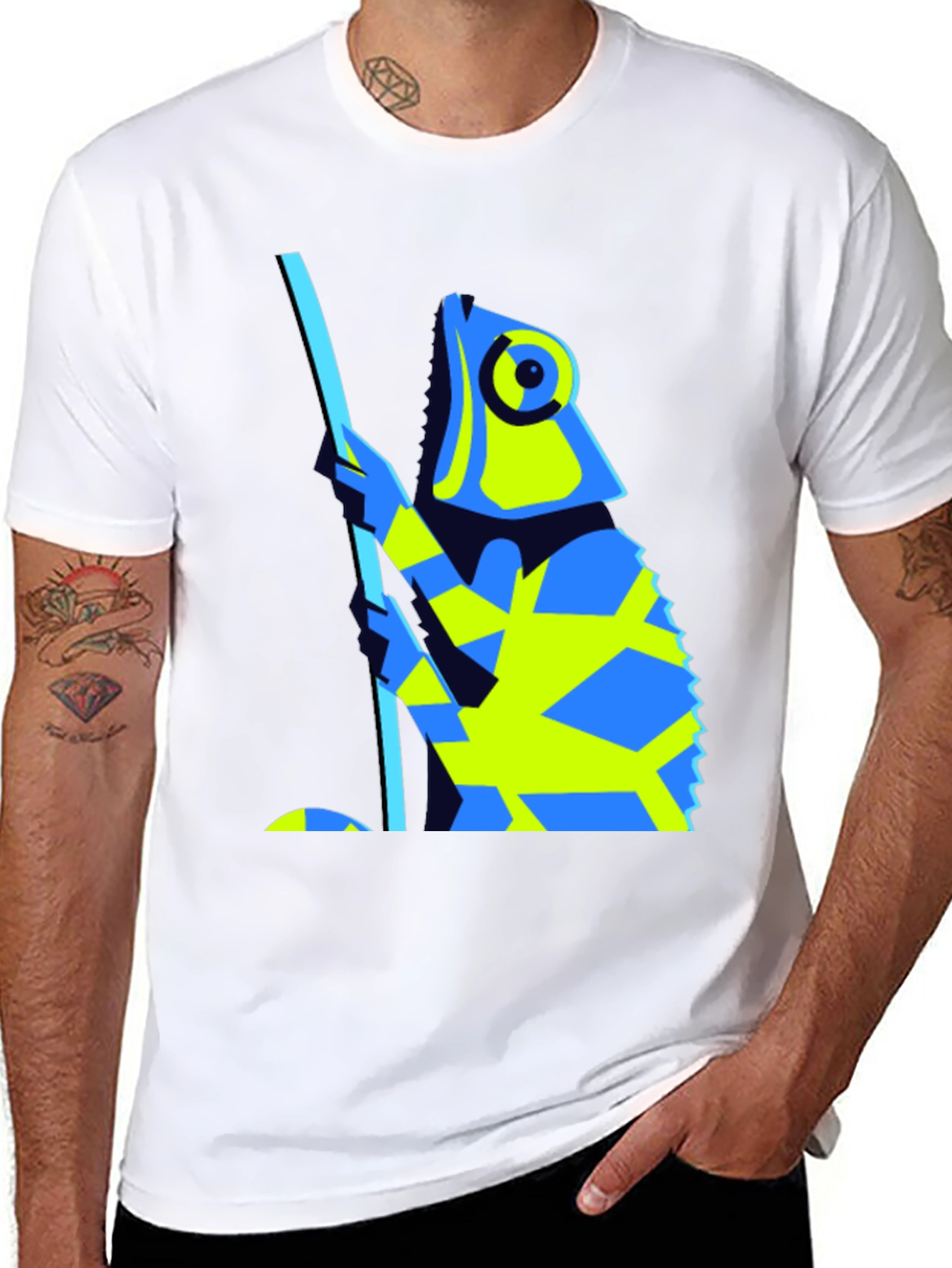 Abstract Chameleon Graphic Tee