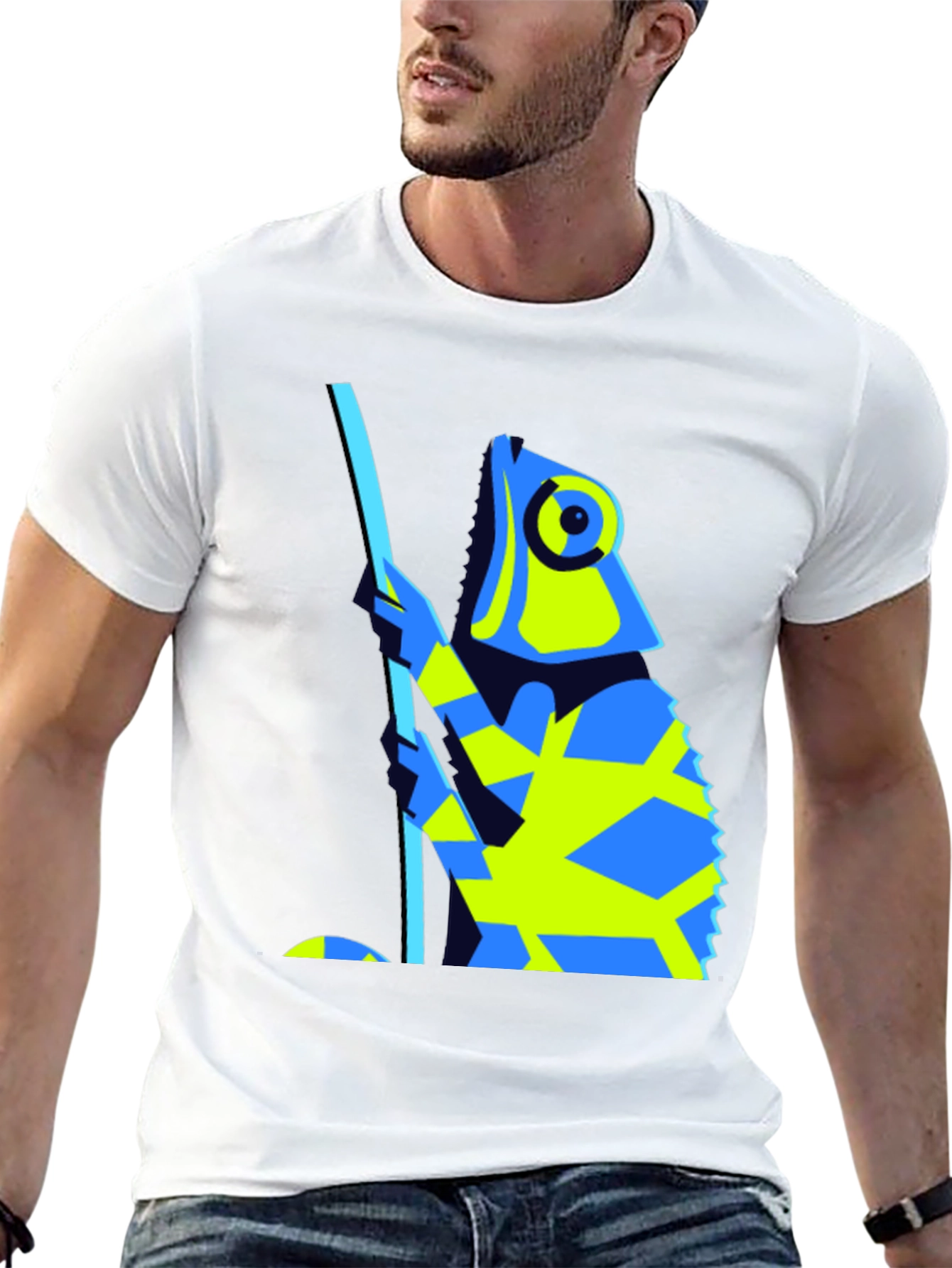 Abstract Chameleon Graphic Tee