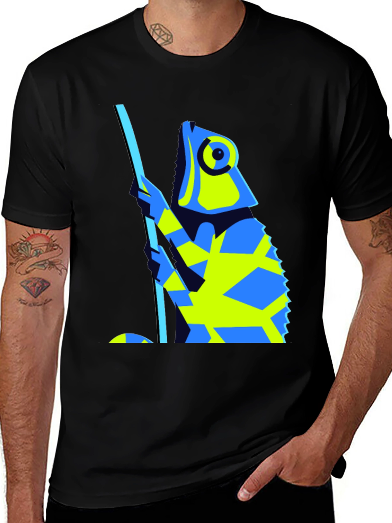 Abstract Chameleon Graphic Tee