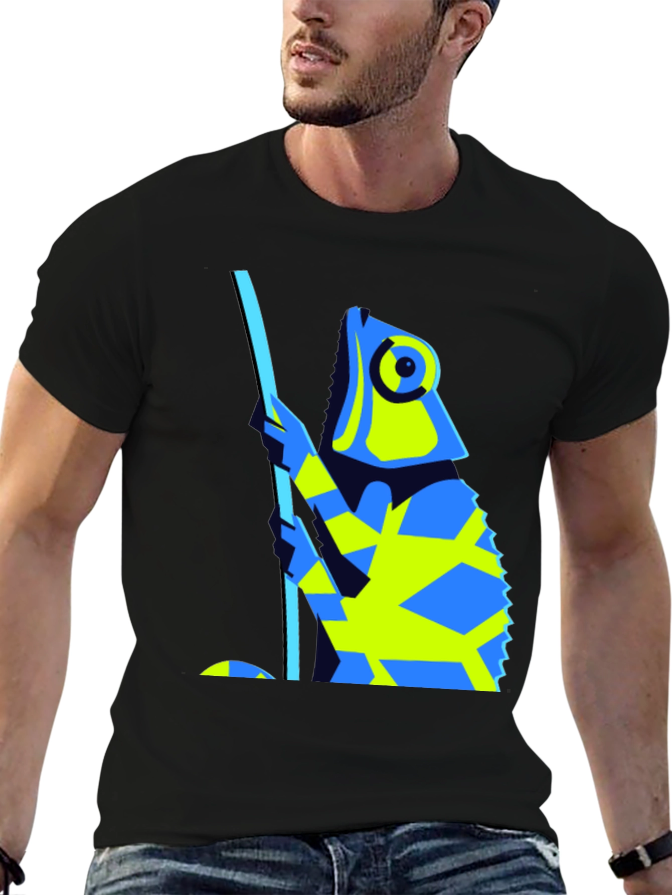 Abstract Chameleon Graphic Tee