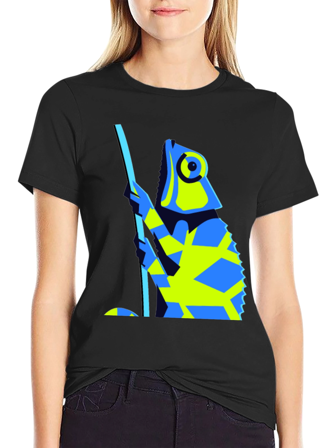 Abstract Chameleon Graphic Tee