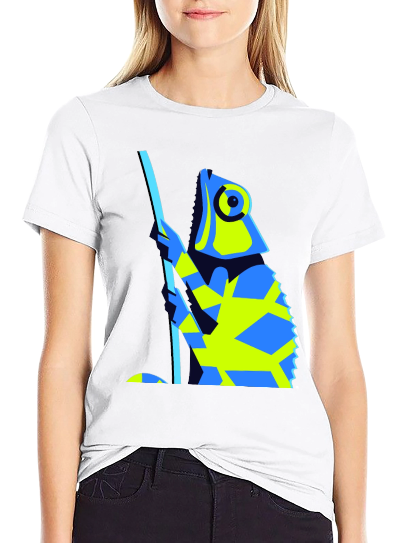 Abstract Chameleon Graphic Tee