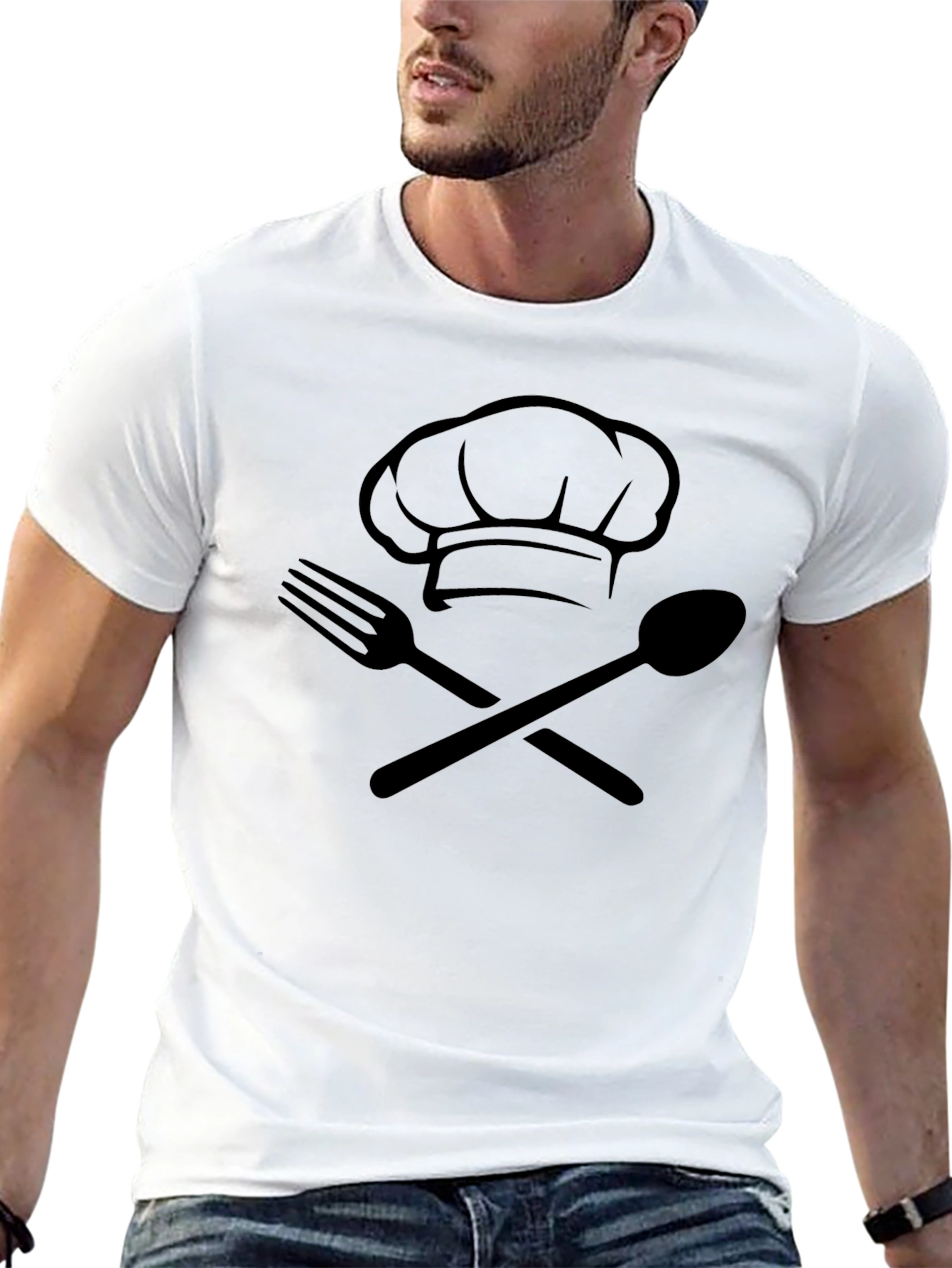 Chef Hat Spoon Fork T-Shirt - Culinary Design