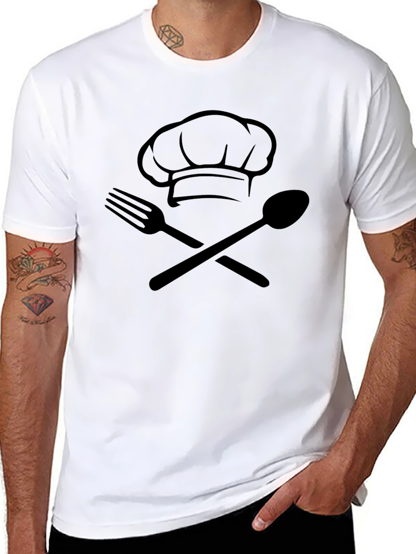Chef Hat Spoon Fork T-Shirt - Culinary Design