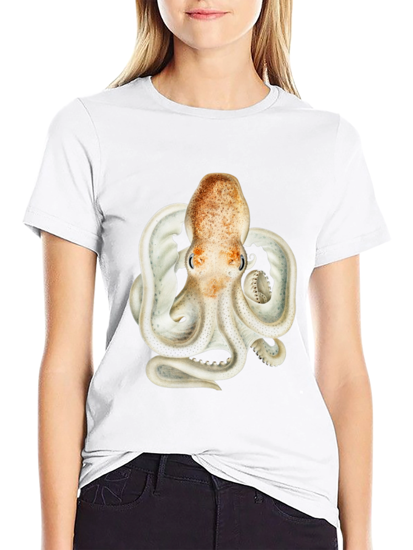 Octopus Graphic Tee - Black Cotton Blend