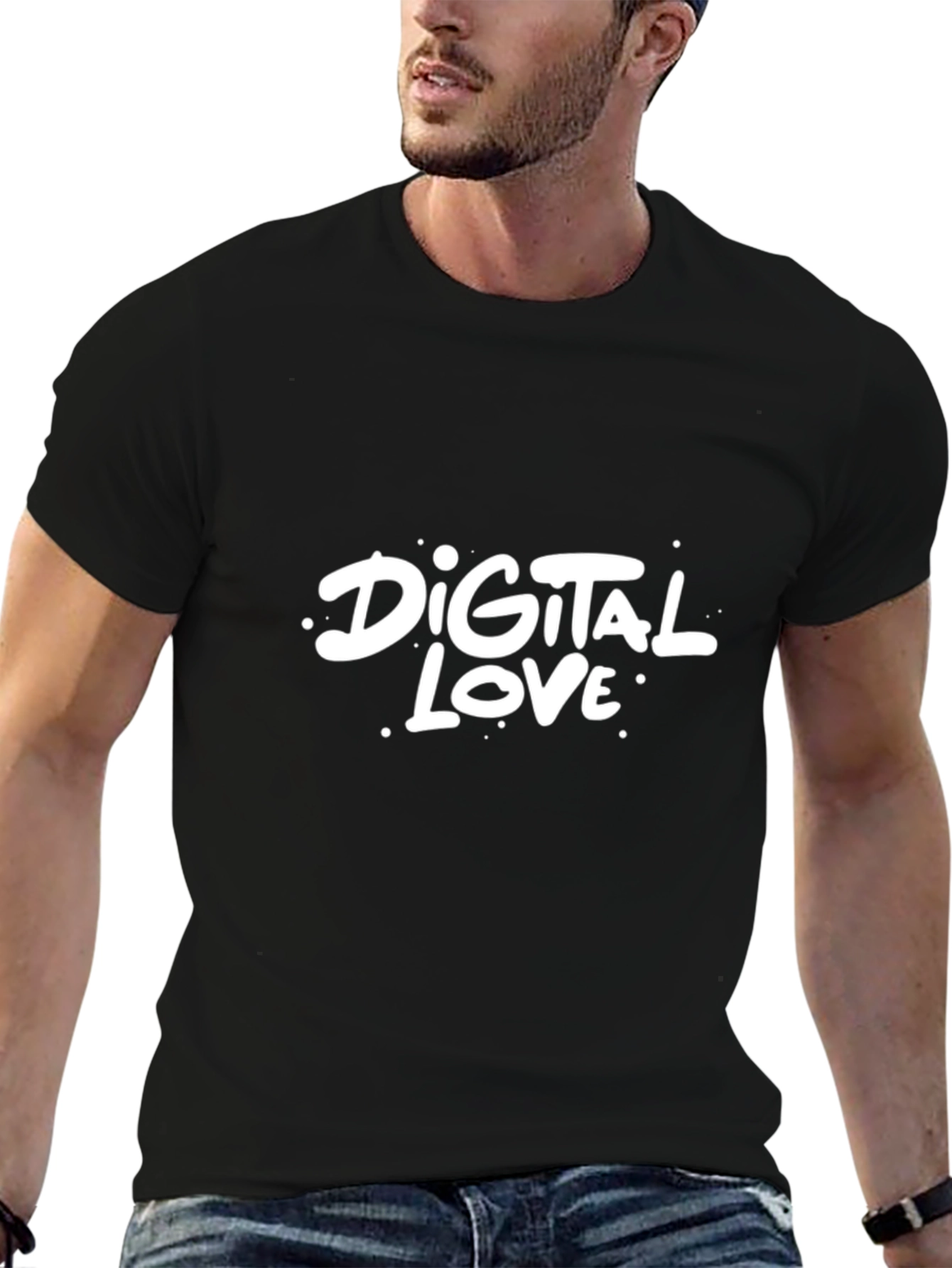 Digital Love Black Graphic Tee