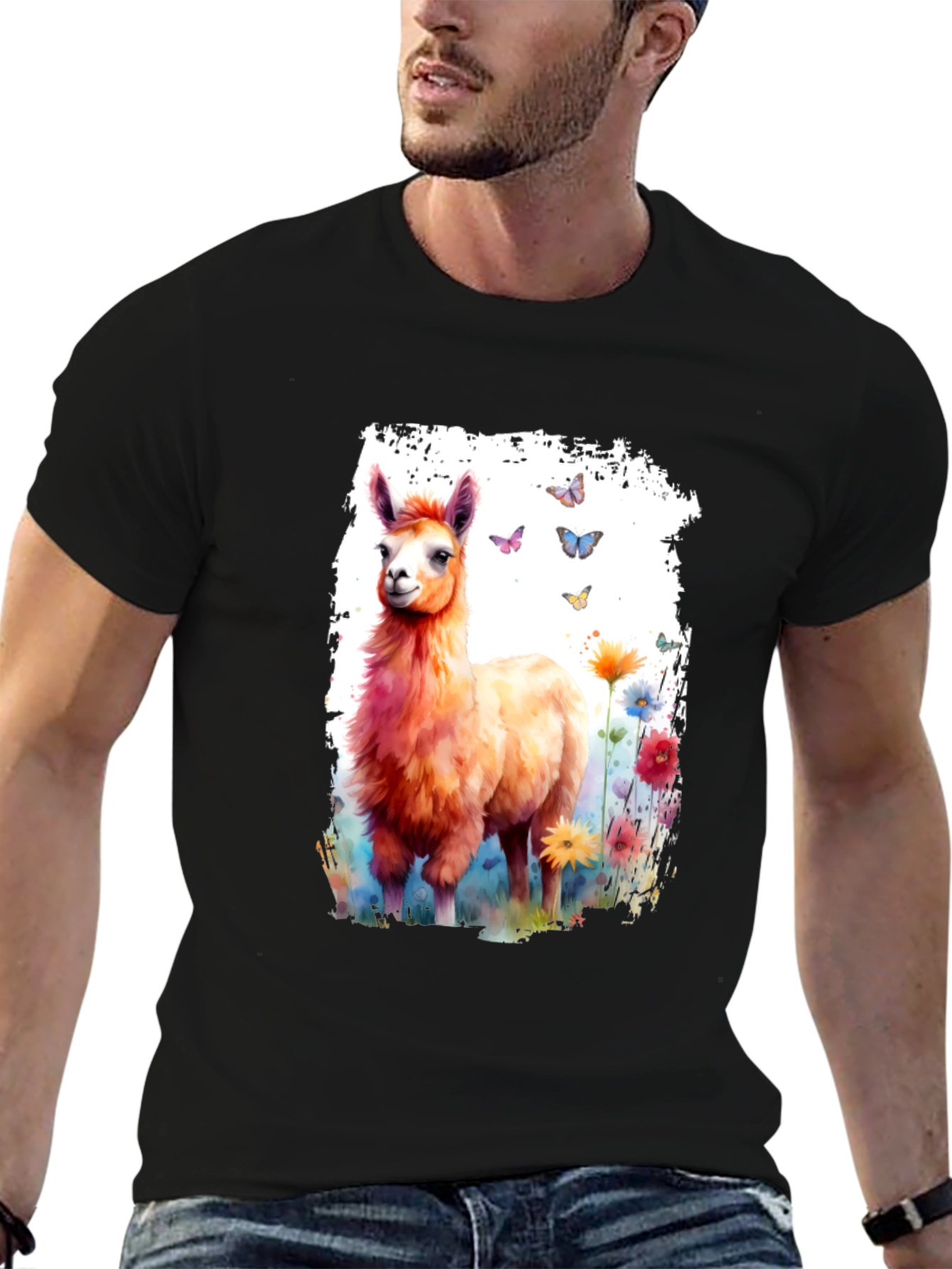 Llama Watercolor Graphic Tee