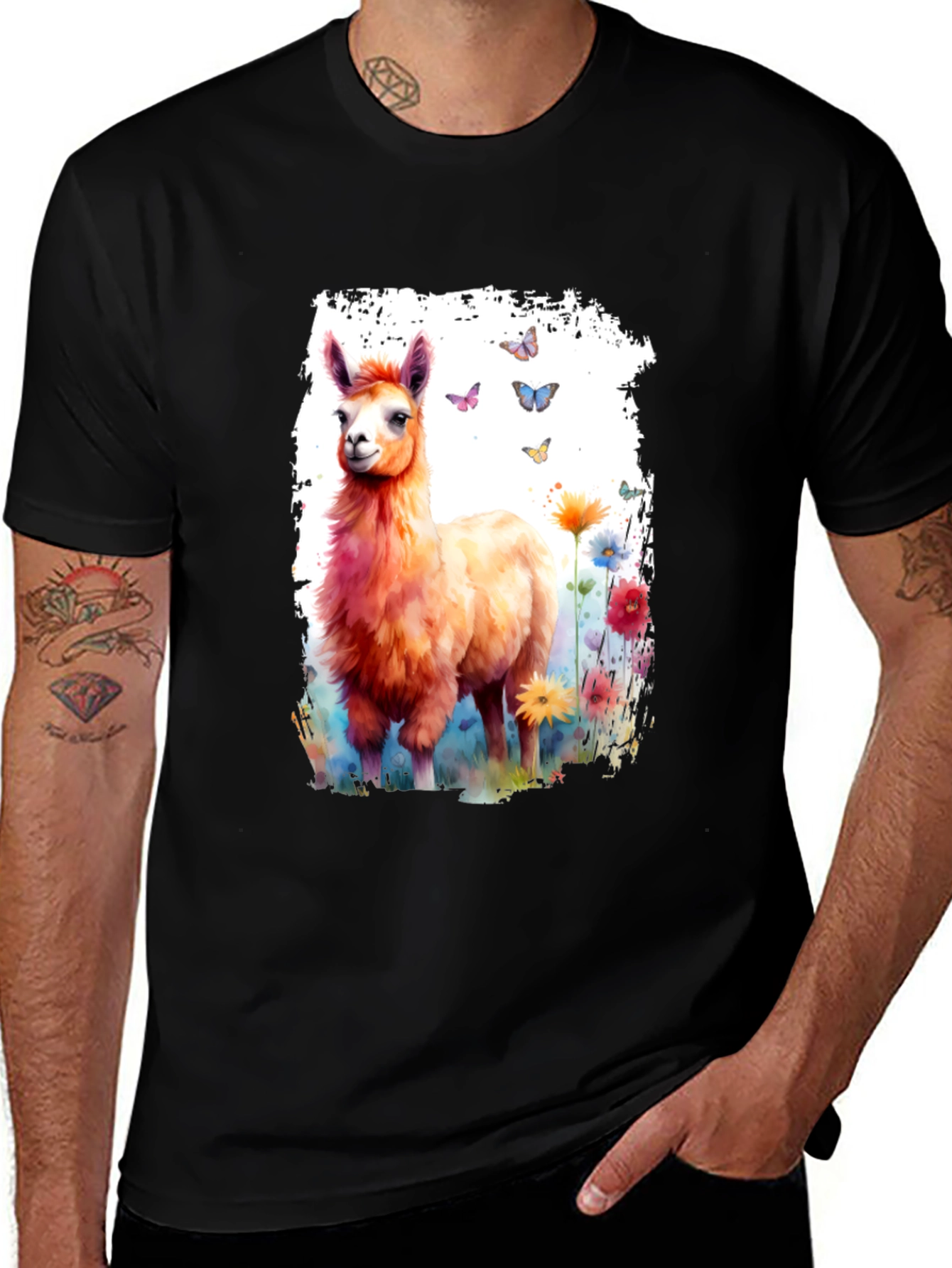 Llama Watercolor Graphic Tee