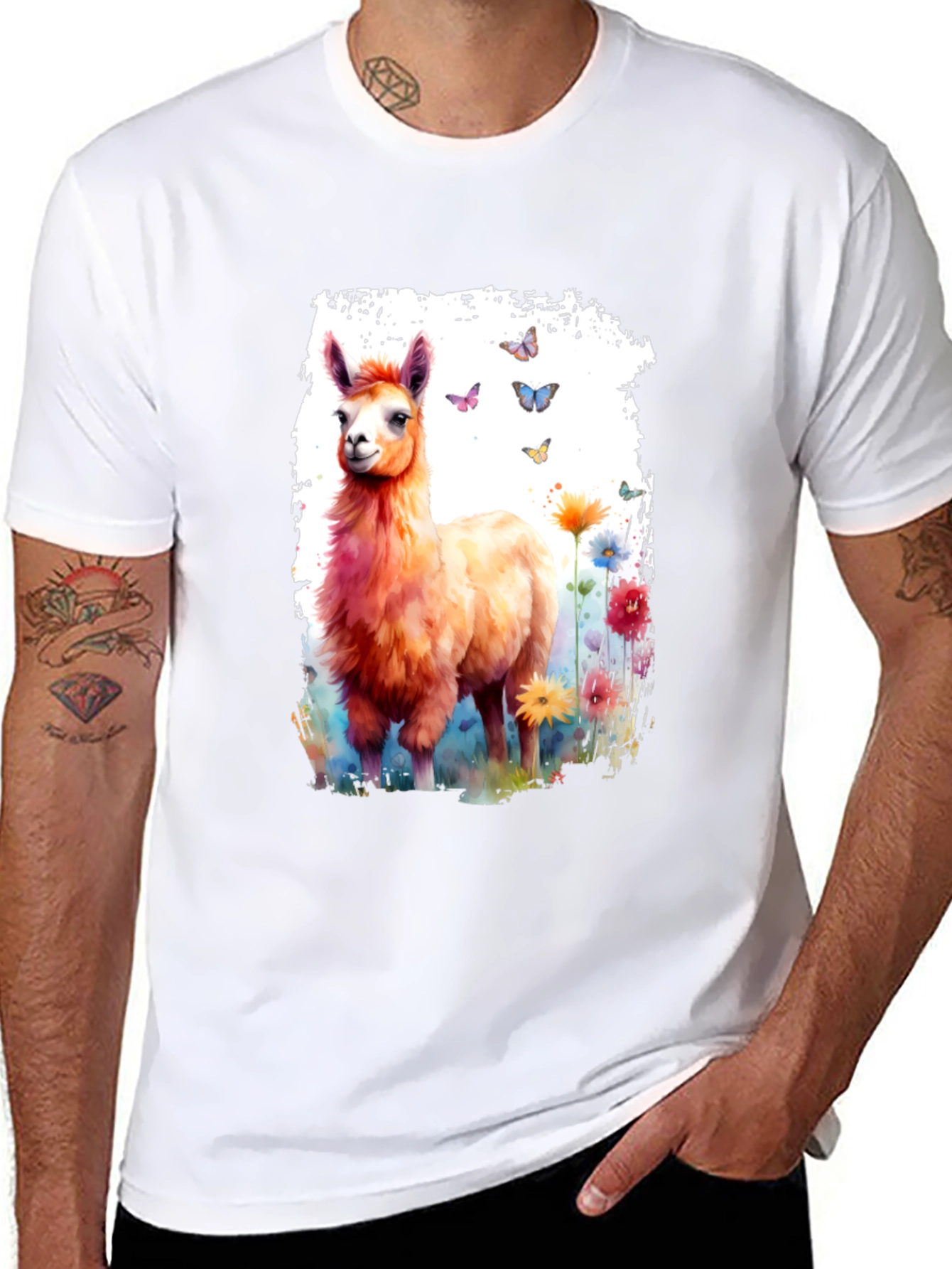 Llama Watercolor Graphic Tee