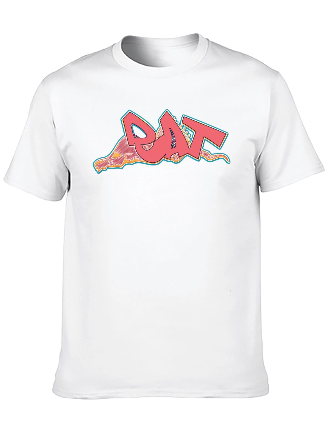 Cool Graphic T-Shirt - Pink Rat Graffiti Style