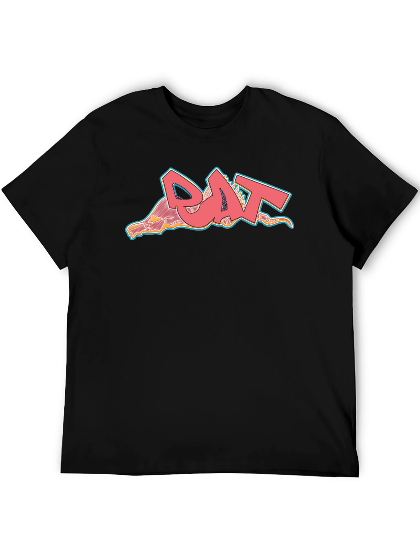 Cool Graphic T-Shirt - Pink Rat Graffiti Style