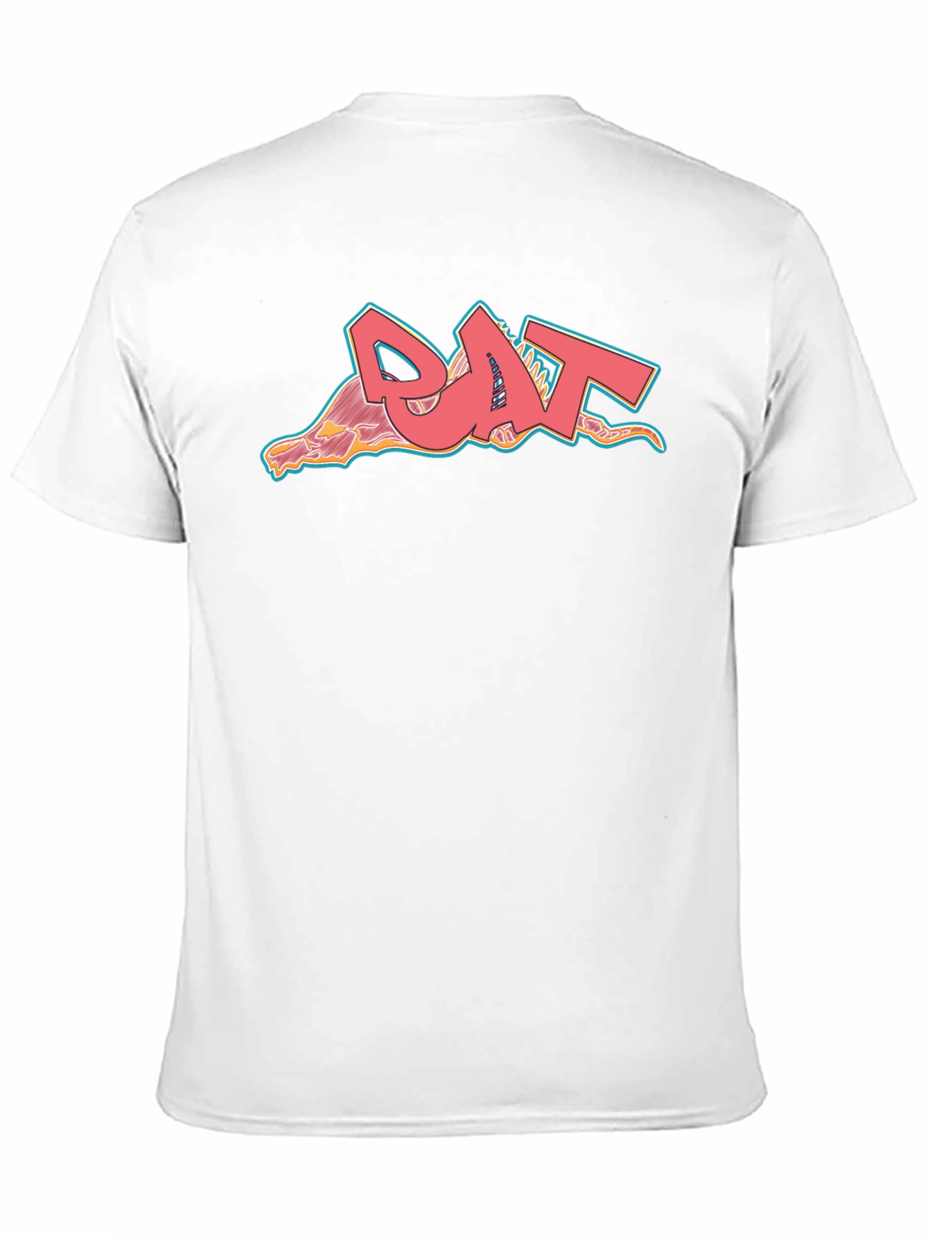 Cool Graphic T-Shirt - Pink Rat Graffiti Style