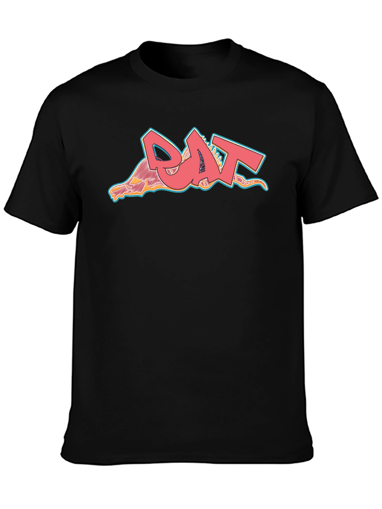 Cool Graphic T-Shirt - Pink Rat Graffiti Style