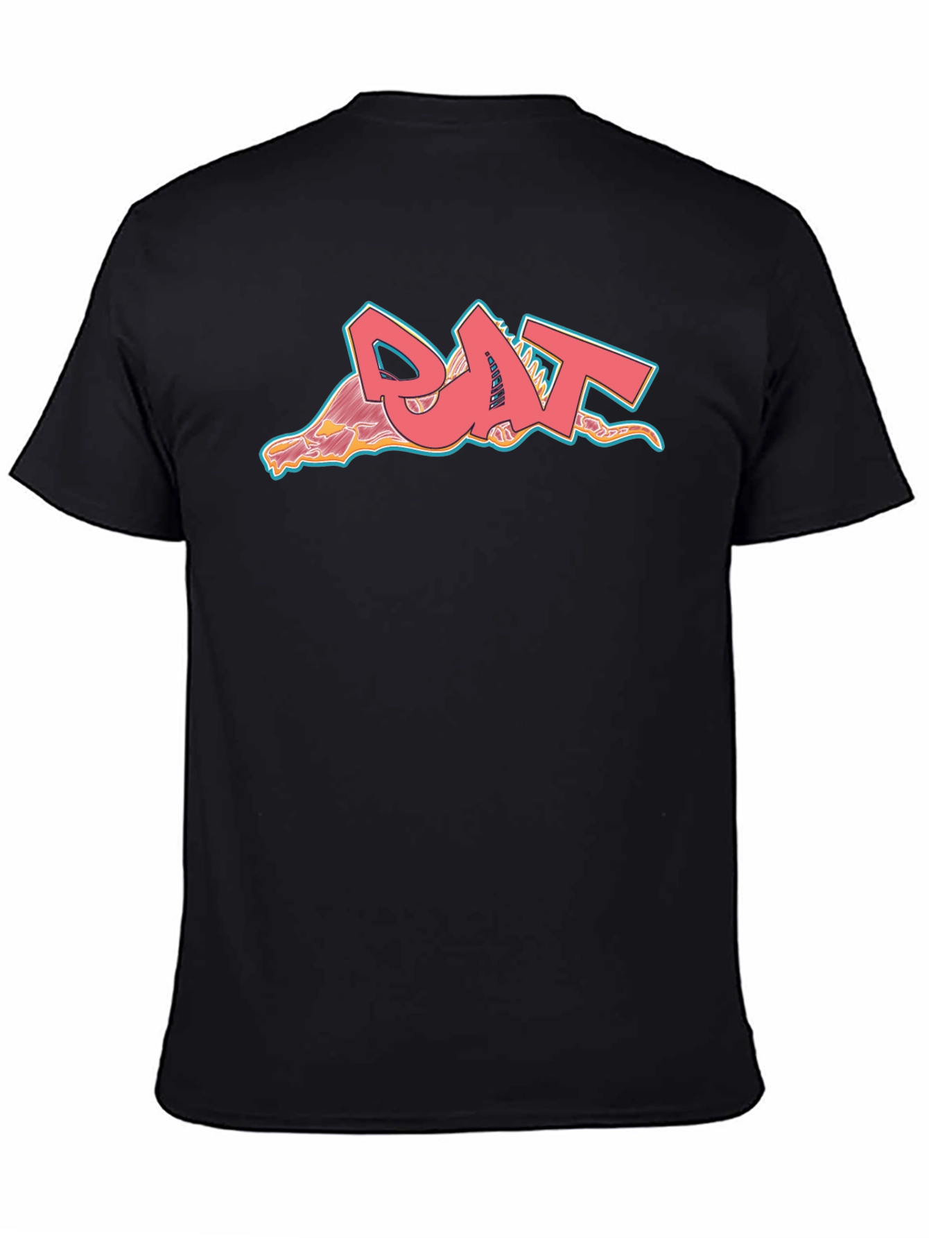 Cool Graphic T-Shirt - Pink Rat Graffiti Style