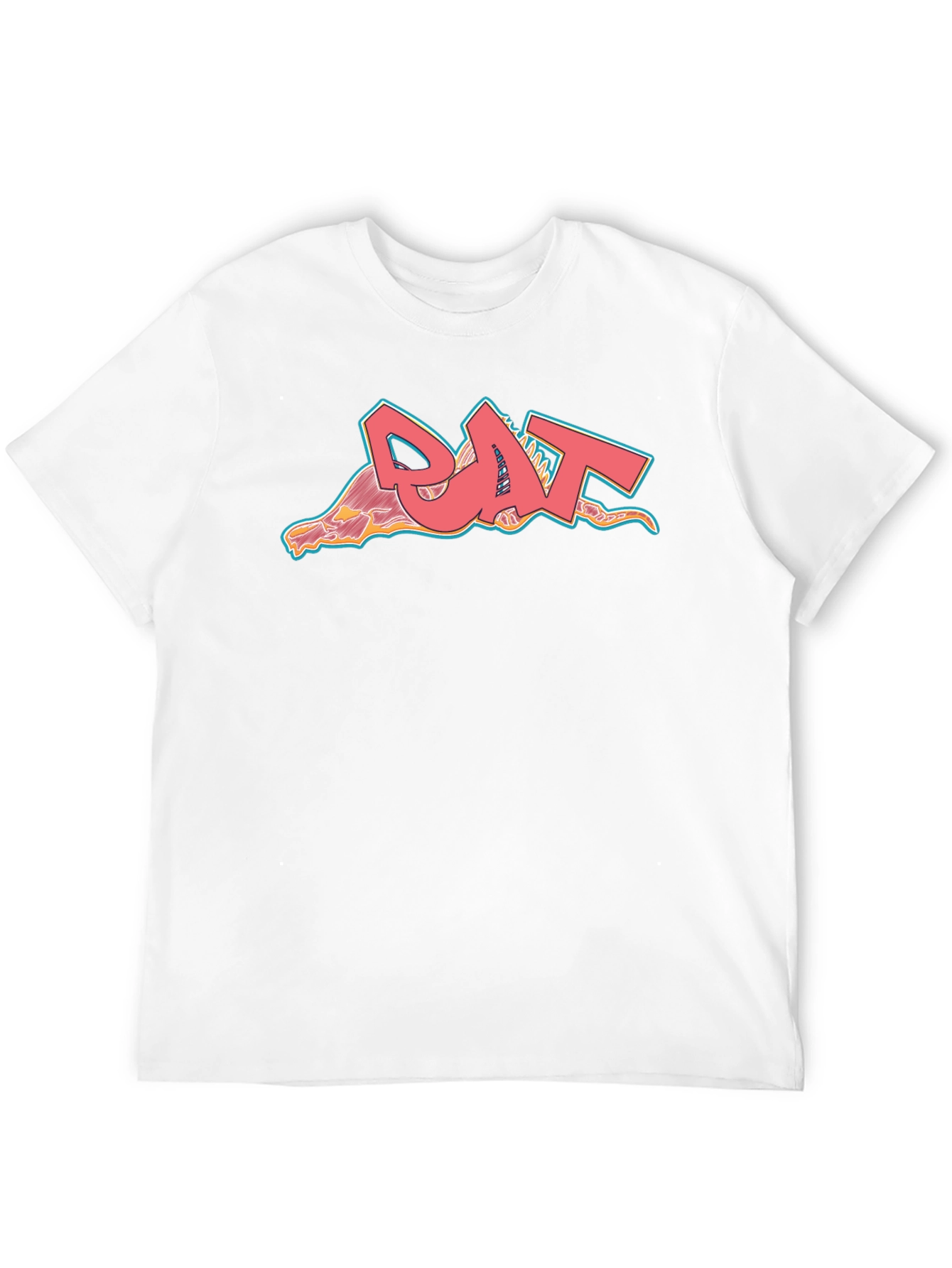 Cool Graphic T-Shirt - Pink Rat Graffiti Style