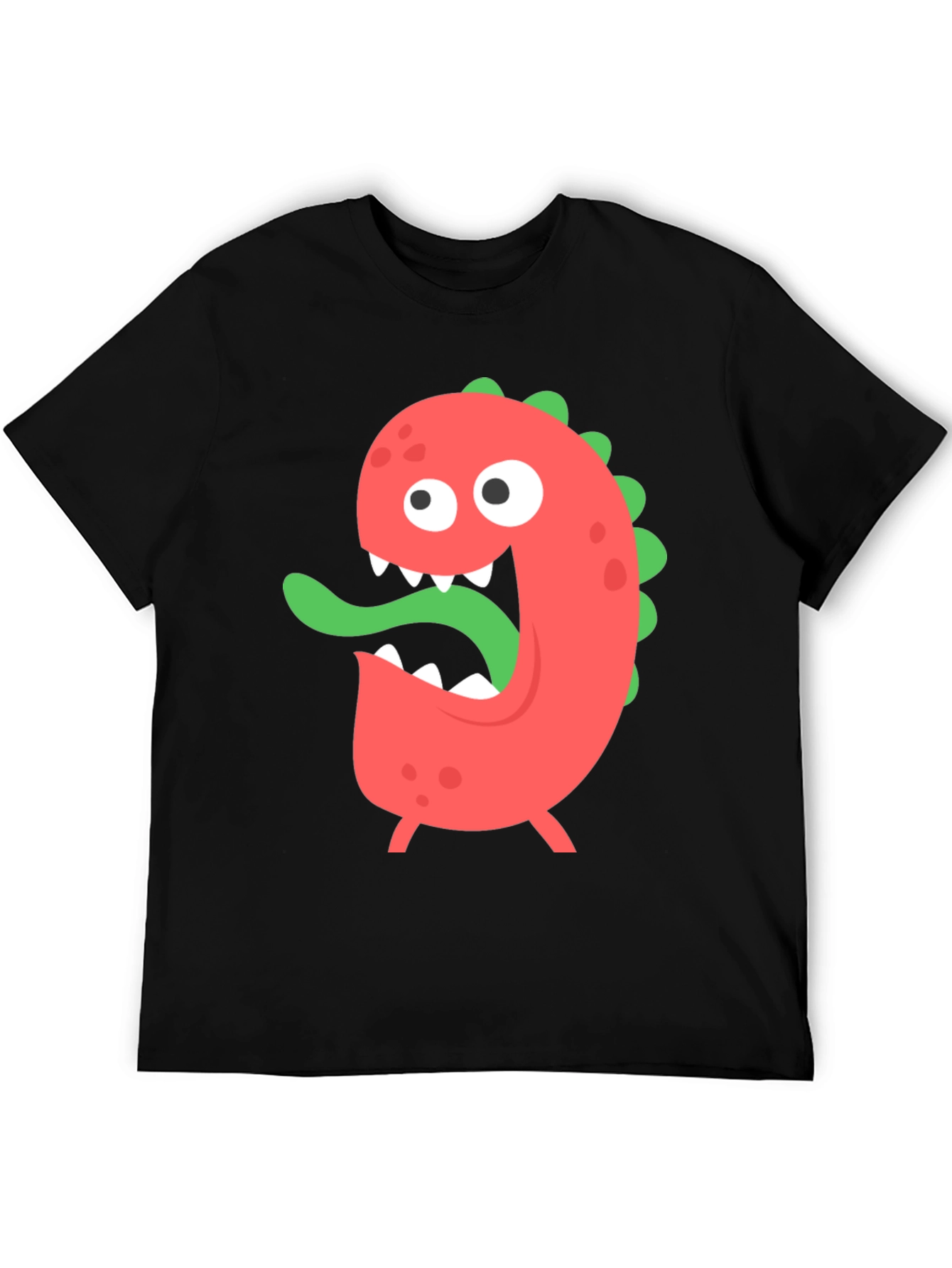 Funny Monster Graphic T-Shirt - Black