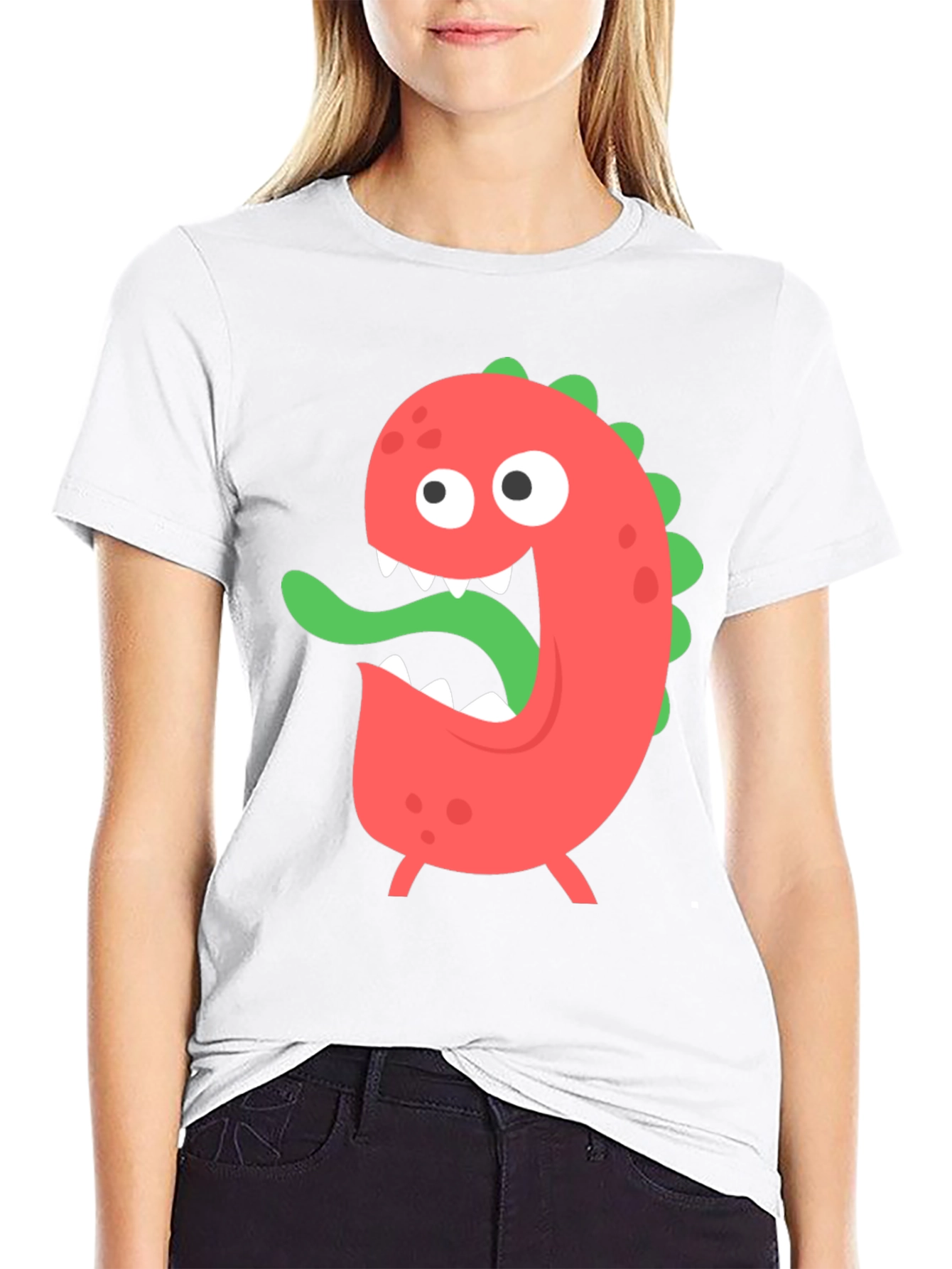 Funny Monster Graphic T-Shirt - Black